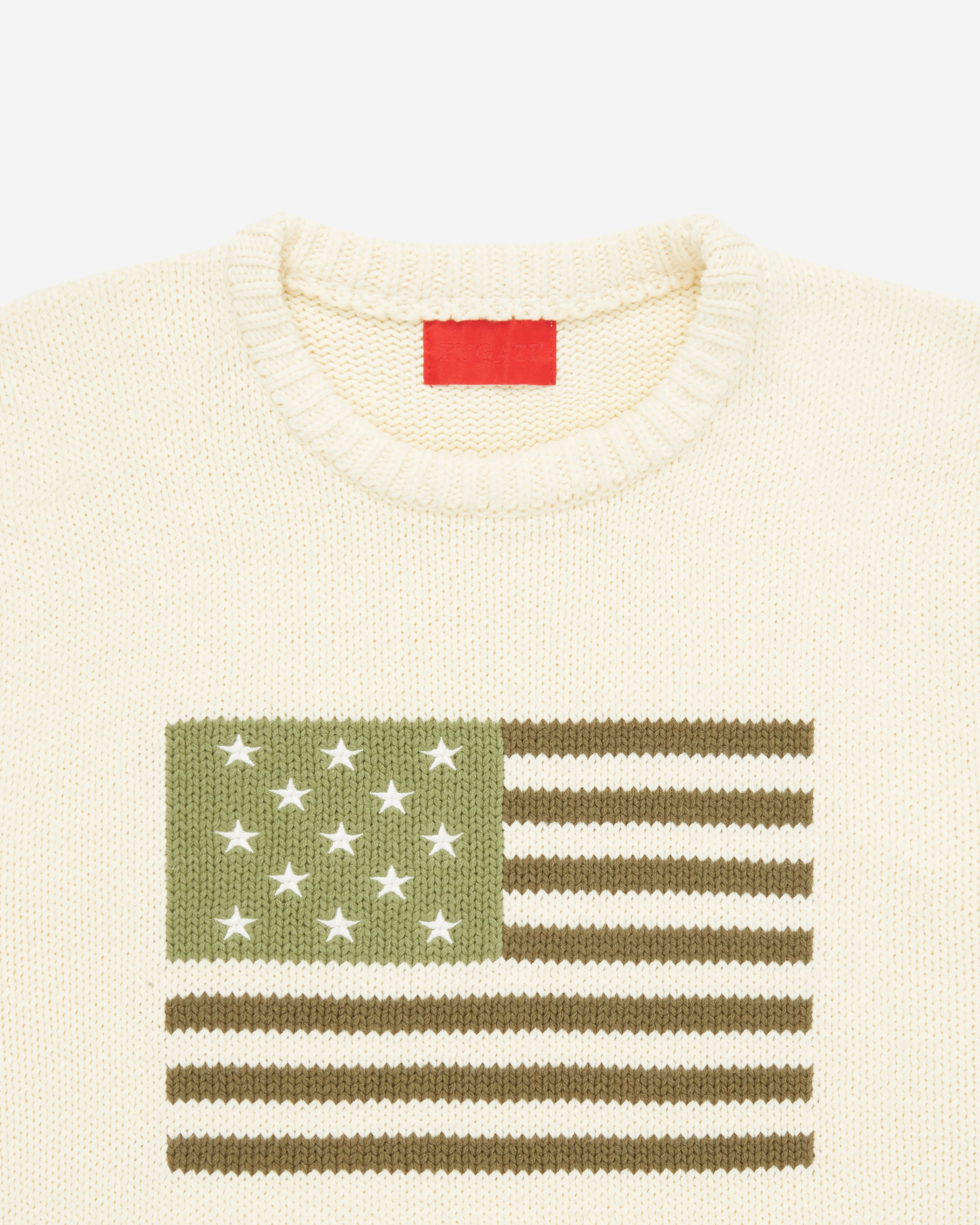 Big Green Flag Knit Sweater Cream sold by FUGAZI product image thumbnail 2