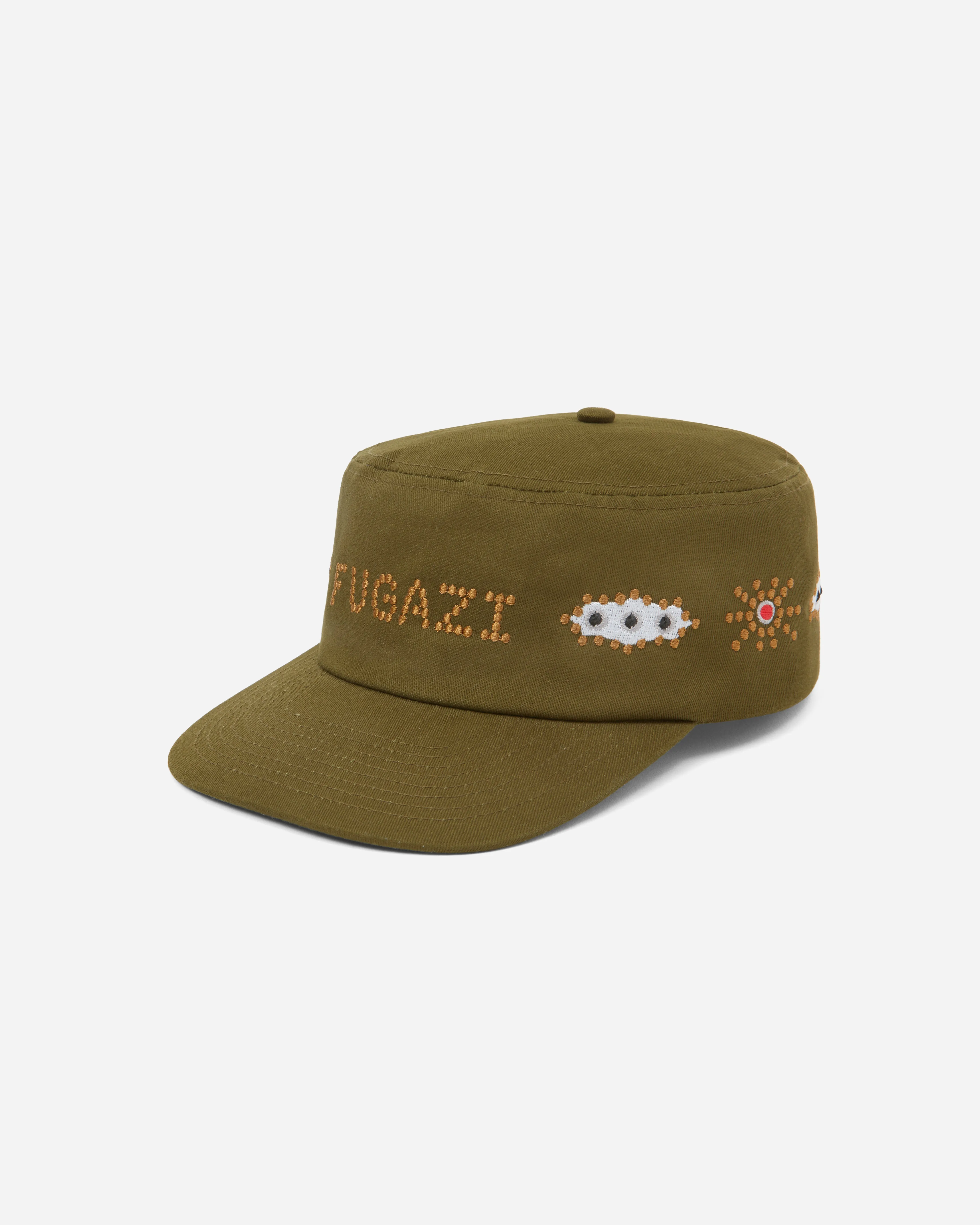 Studded Pillbox Hat Olive sold by FUGAZI