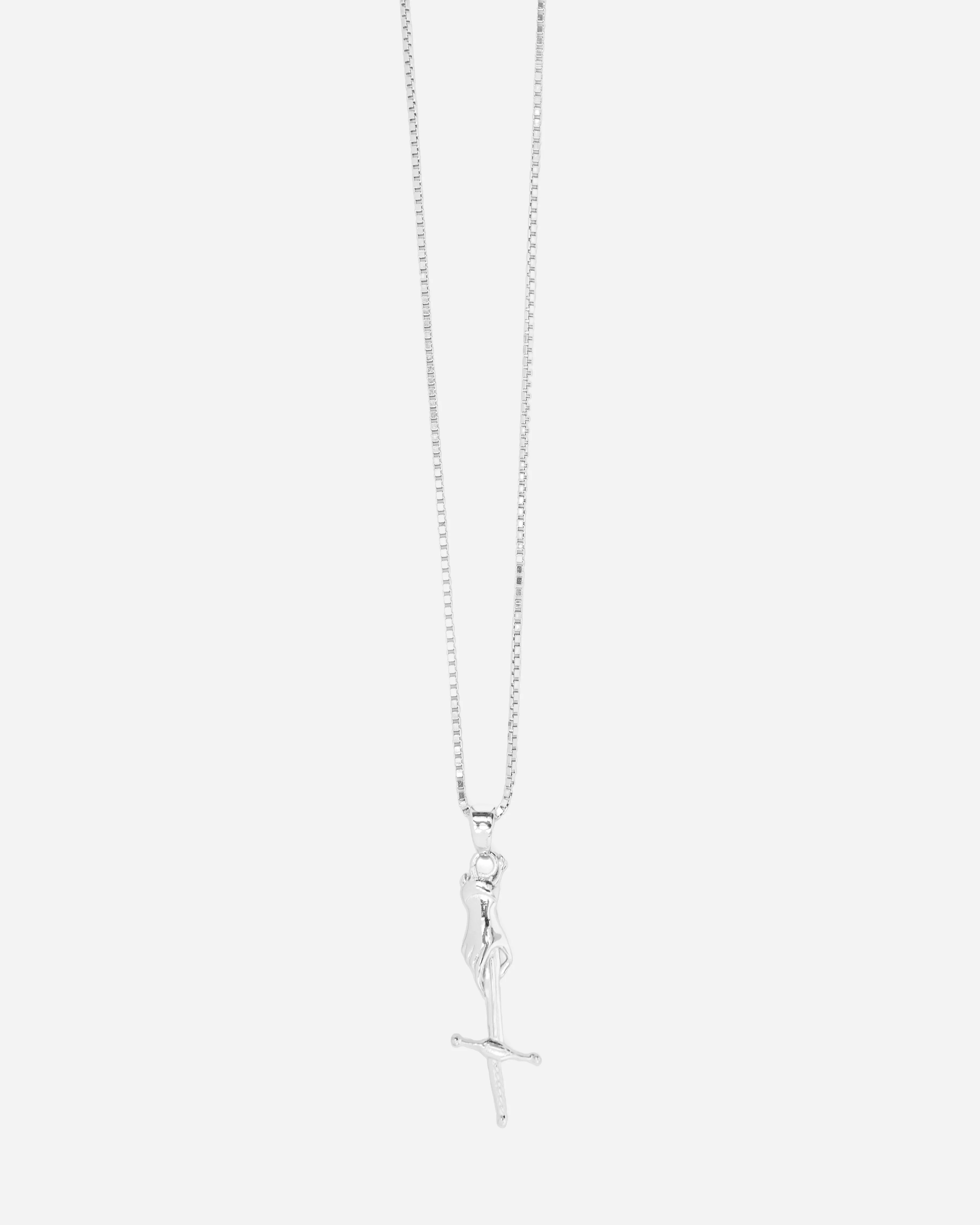 Hand & Dagger Necklace White Gold sold by FUGAZI