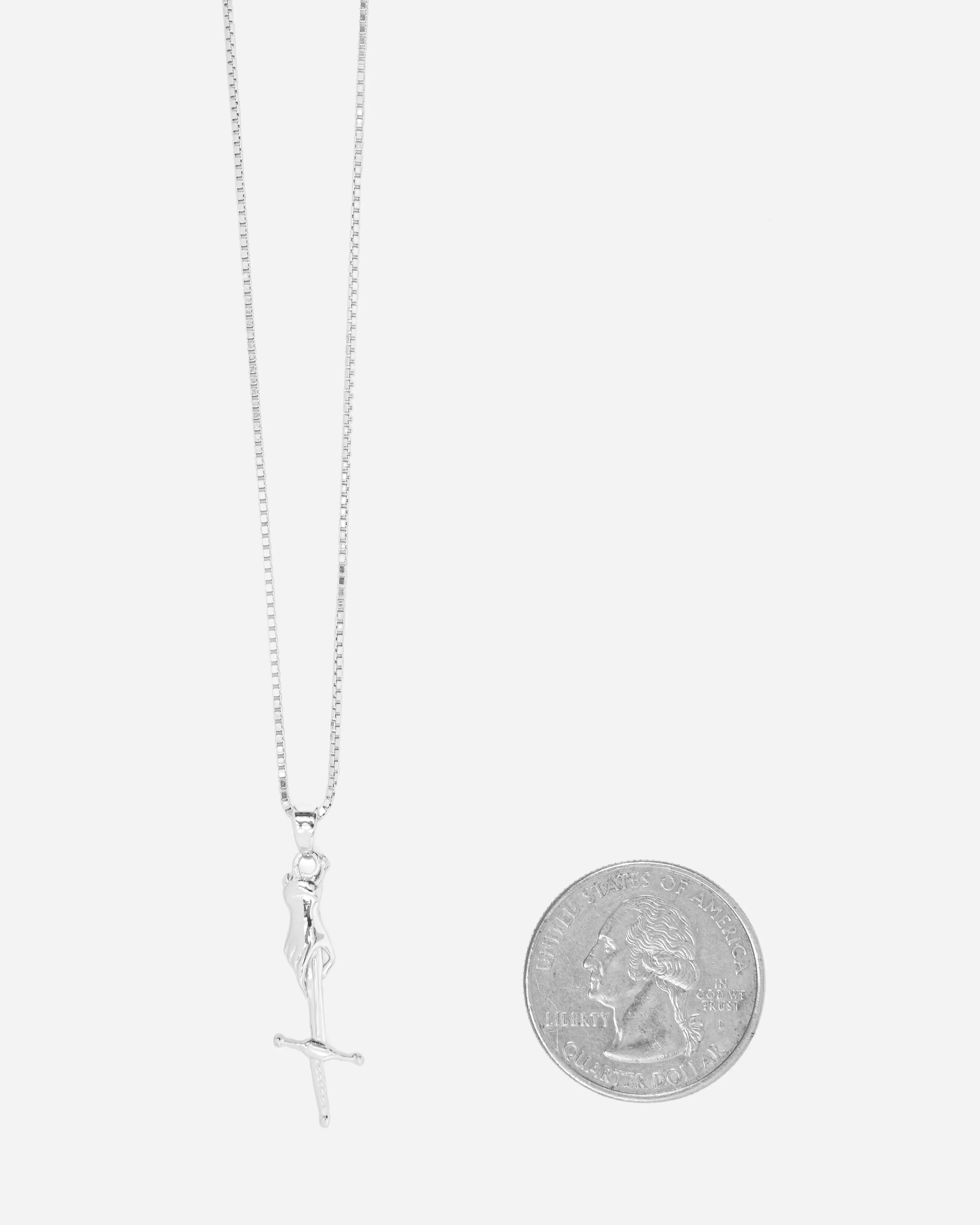 Hand & Dagger Necklace White Gold sold by FUGAZI product image thumbnail 2