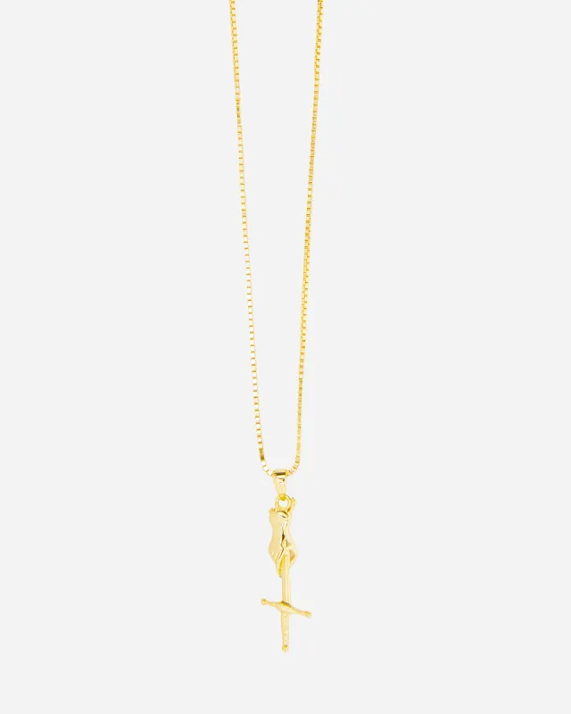 Hand & Dagger Necklace Gold sold by FUGAZI
