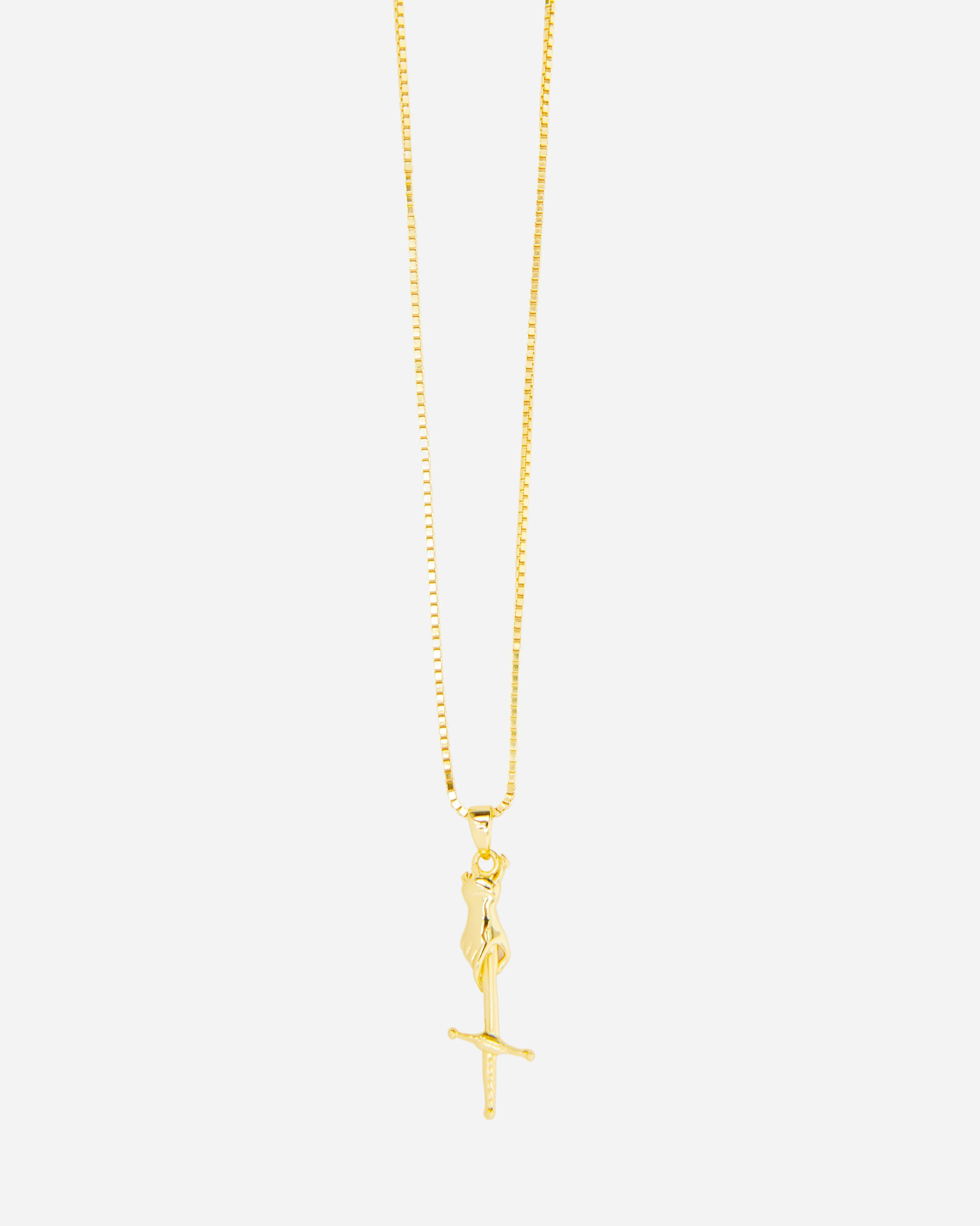 Hand & Dagger Necklace Gold sold by FUGAZI