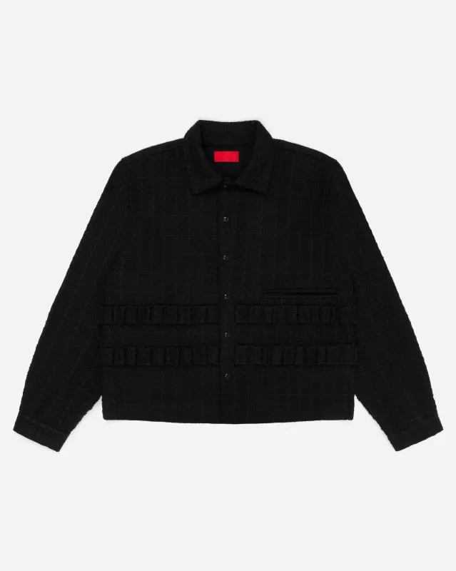 Shotgun Tweed Shirt Black made by FUGAZI