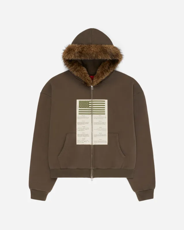 Blood Chit Hoodie Olive made by FUGAZI