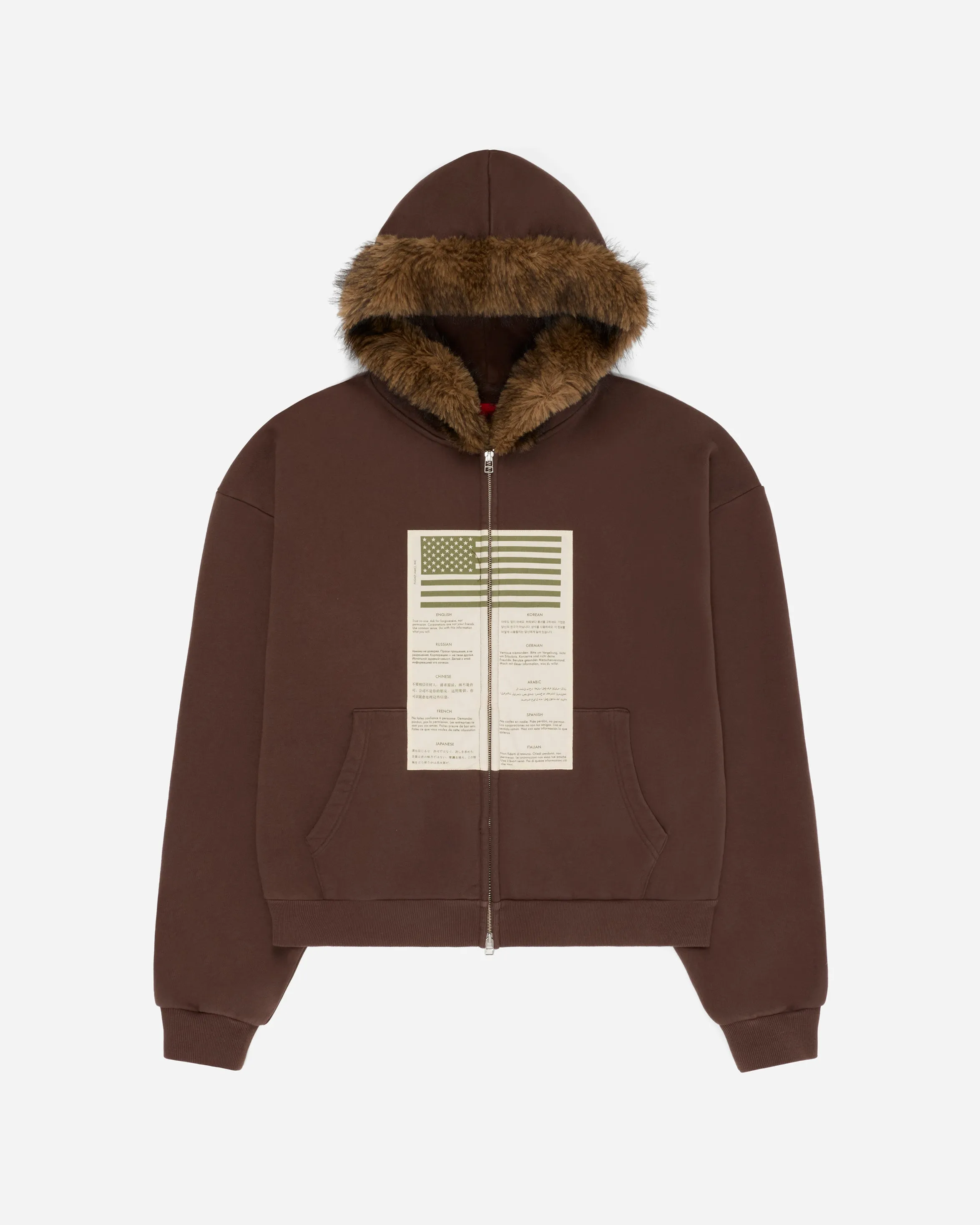Blood Chit Hoodie Brown sold by FUGAZI