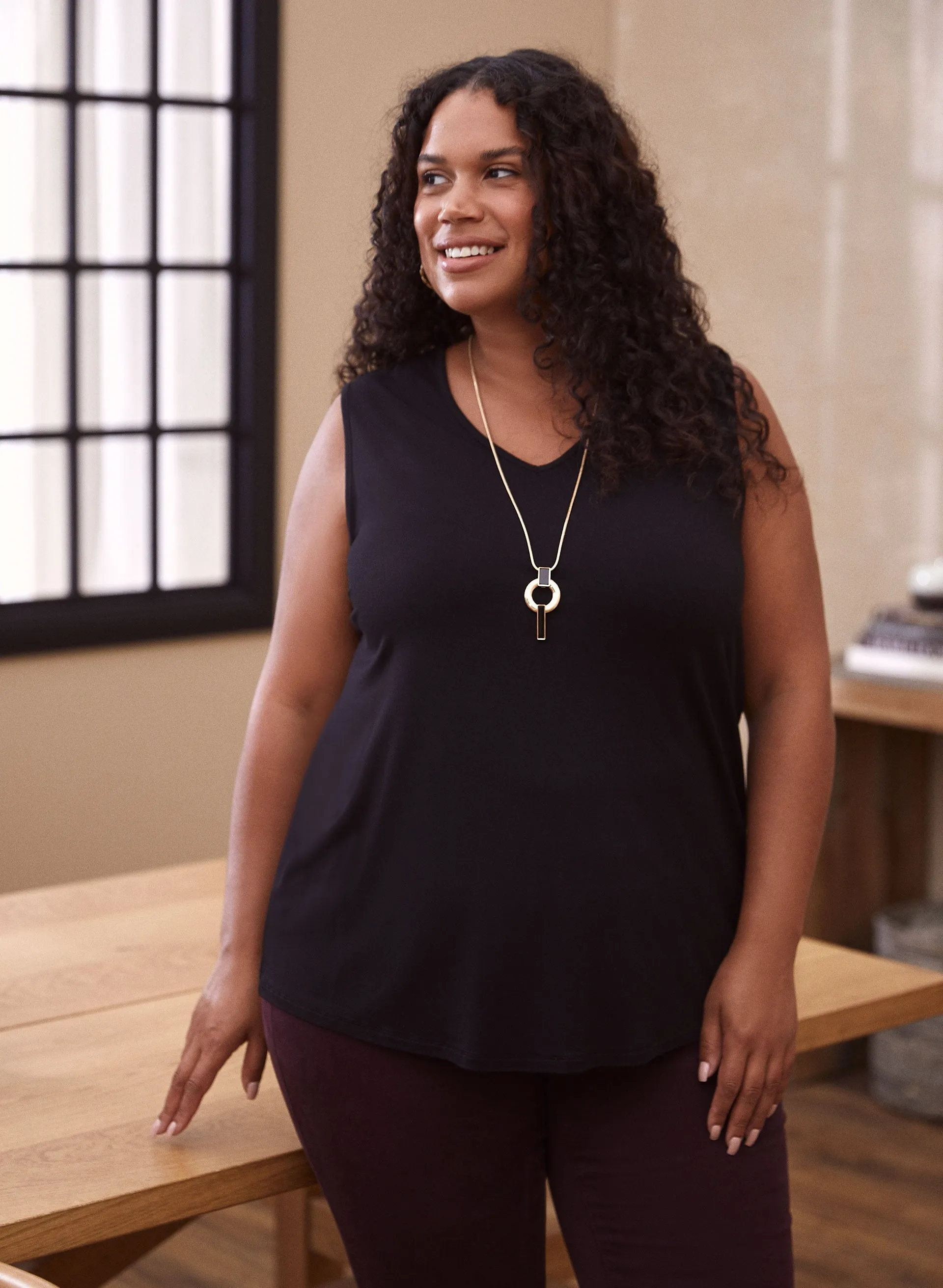 Sleeveless V-Neck Top sold by Laura