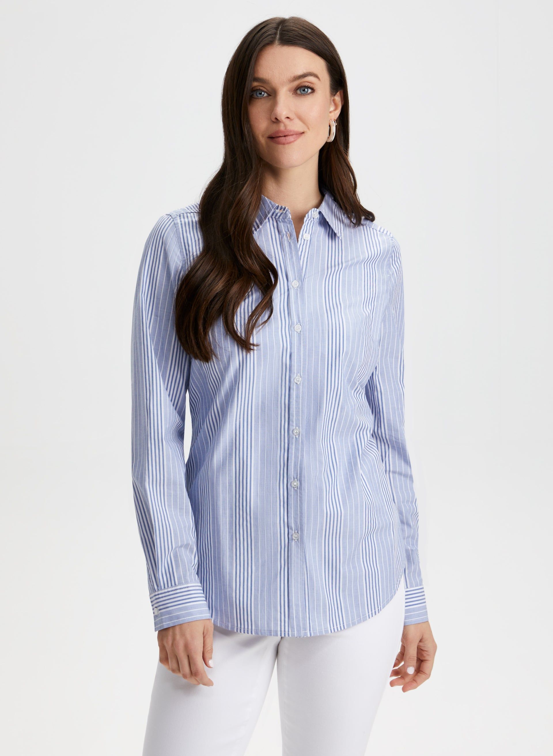 Striped Button Down Blouse sold by Laura