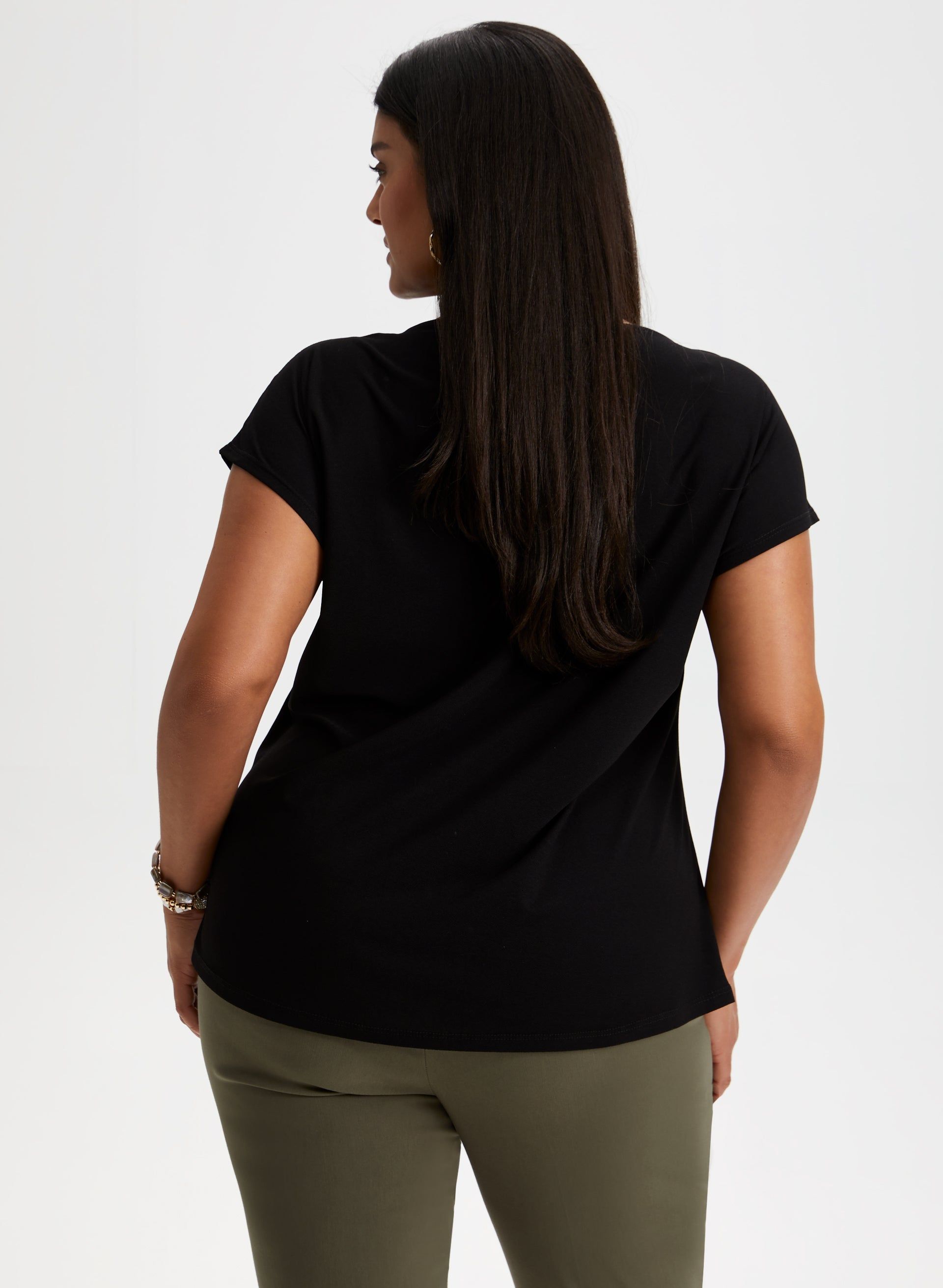 Button Detail Short Sleeve Top sold by Laura product image thumbnail 4