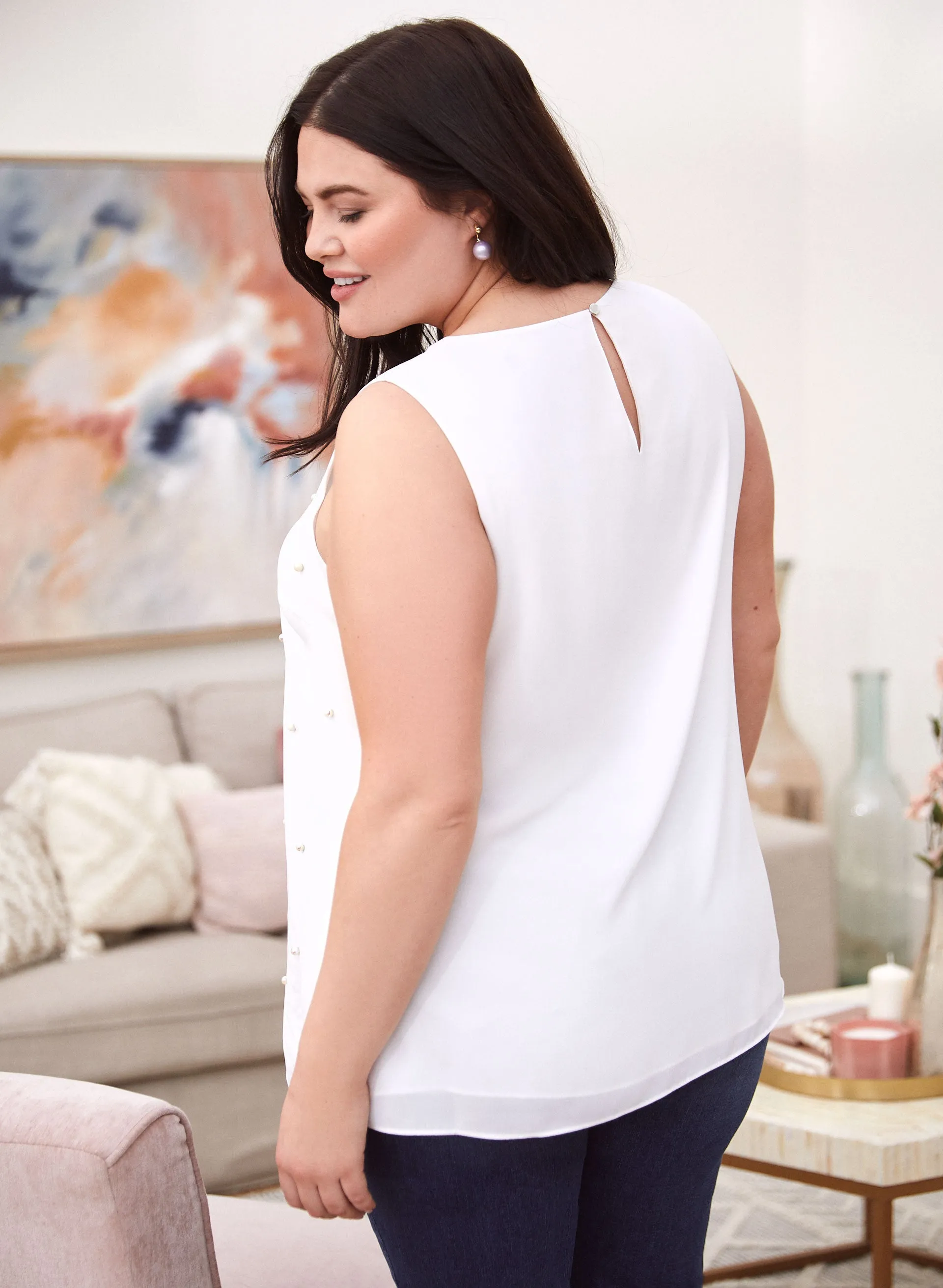 Pearl Detail Sleeveless Top sold by Laura product image thumbnail 4