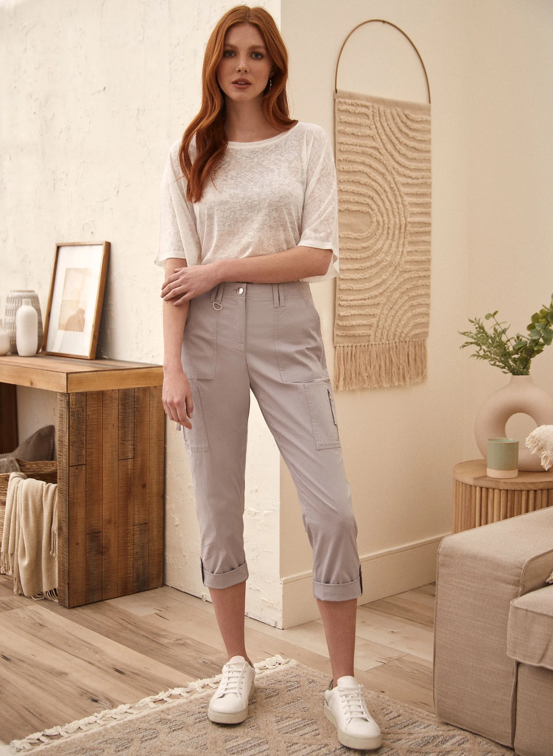 Zipper Detail Cargo Capris sold by Laura product image thumbnail 3