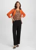Medallion Print Top & Wide-Leg Crepe Pants sold by Laura