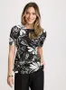 Leaf Print Peplum Top sold by Laura