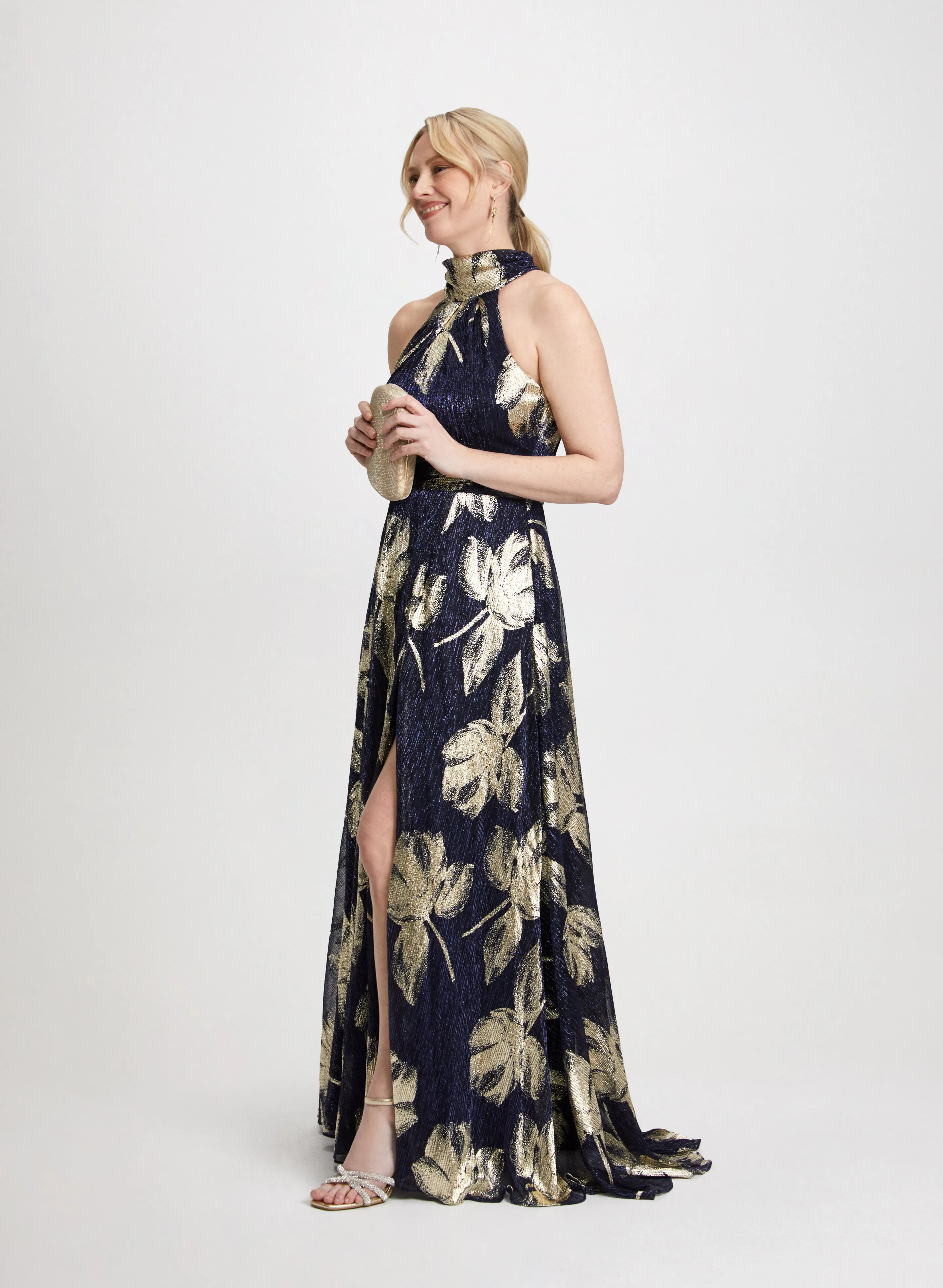 Metallic Halter Neck Dress sold by Laura product image thumbnail 2