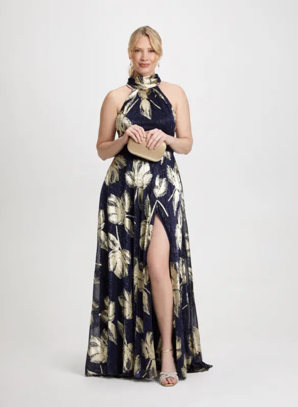 Metallic Halter Neck Dress sold by Laura