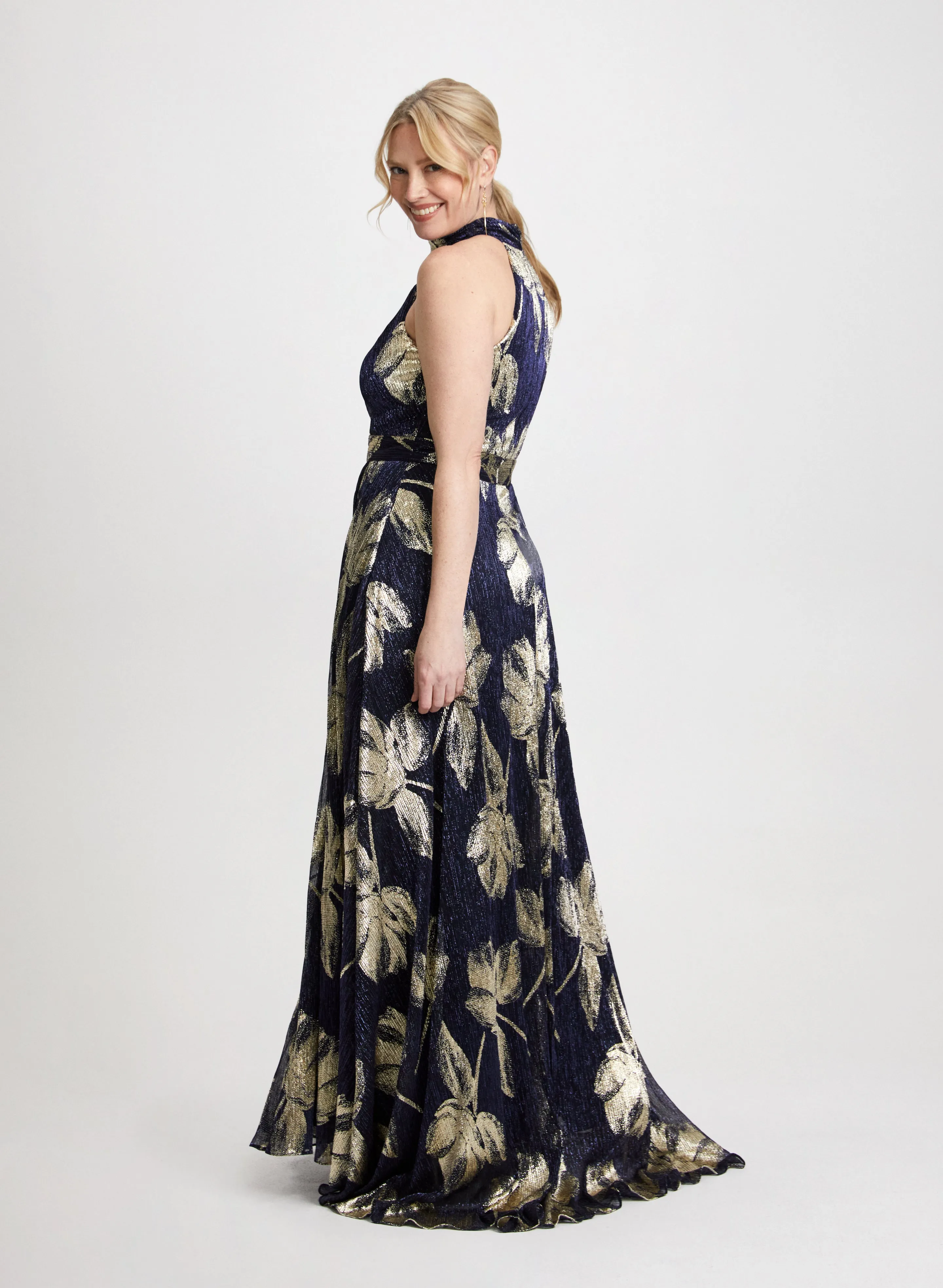 Metallic Halter Neck Dress sold by Laura product image thumbnail 3