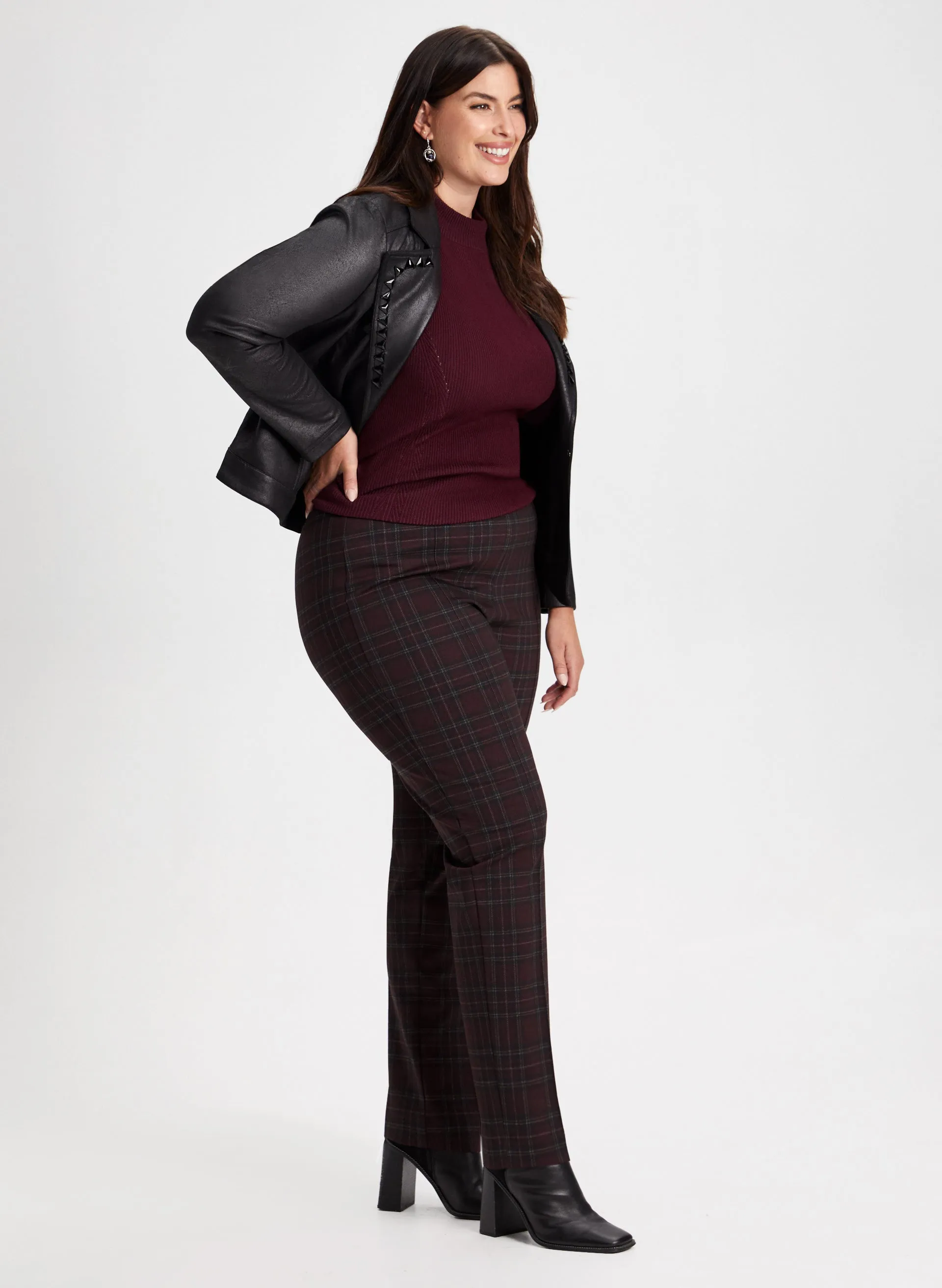 Pull-On Plaid Motif Pants sold by Laura product image thumbnail 5