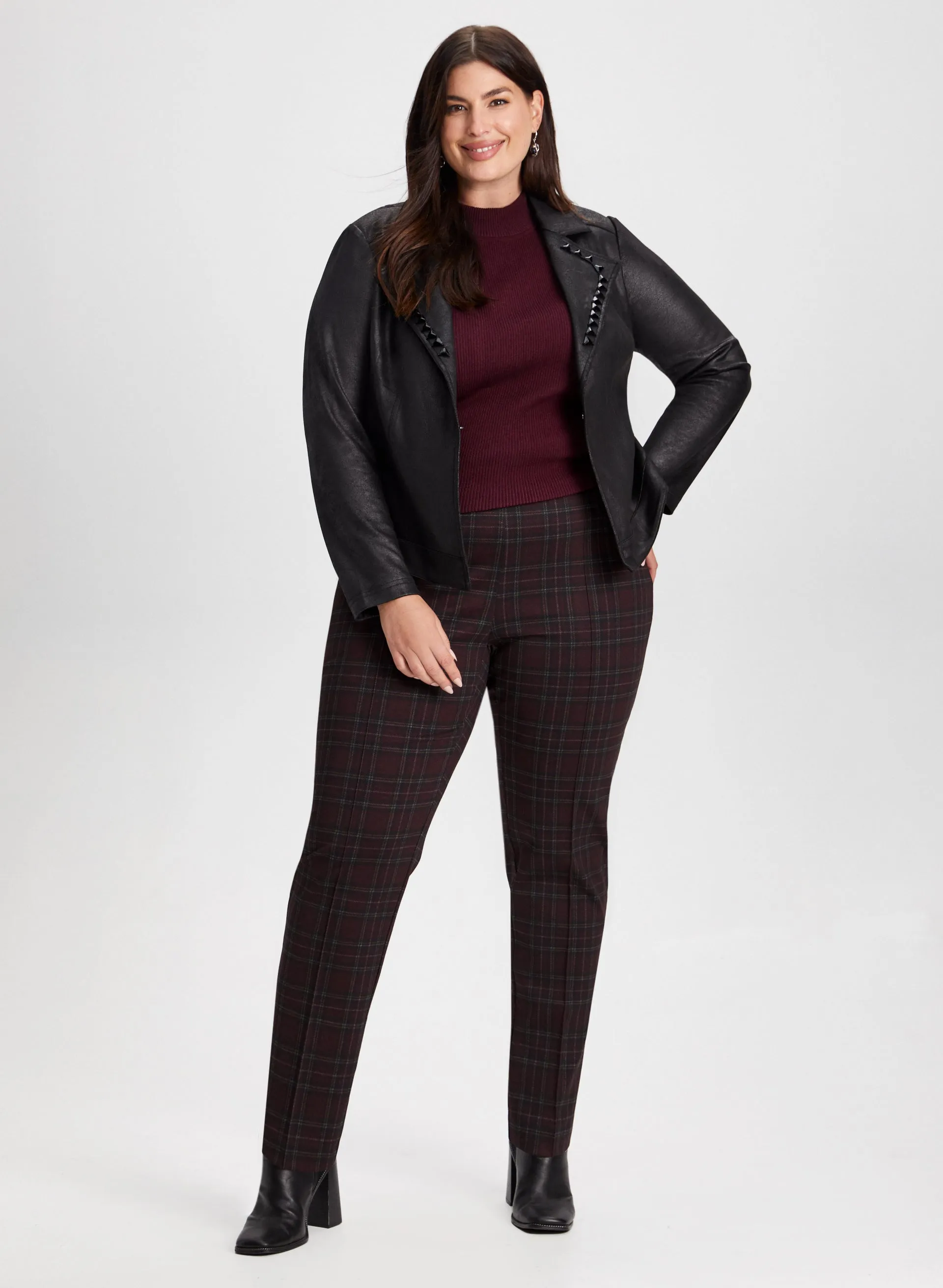 Pull-On Plaid Motif Pants sold by Laura product image thumbnail 3
