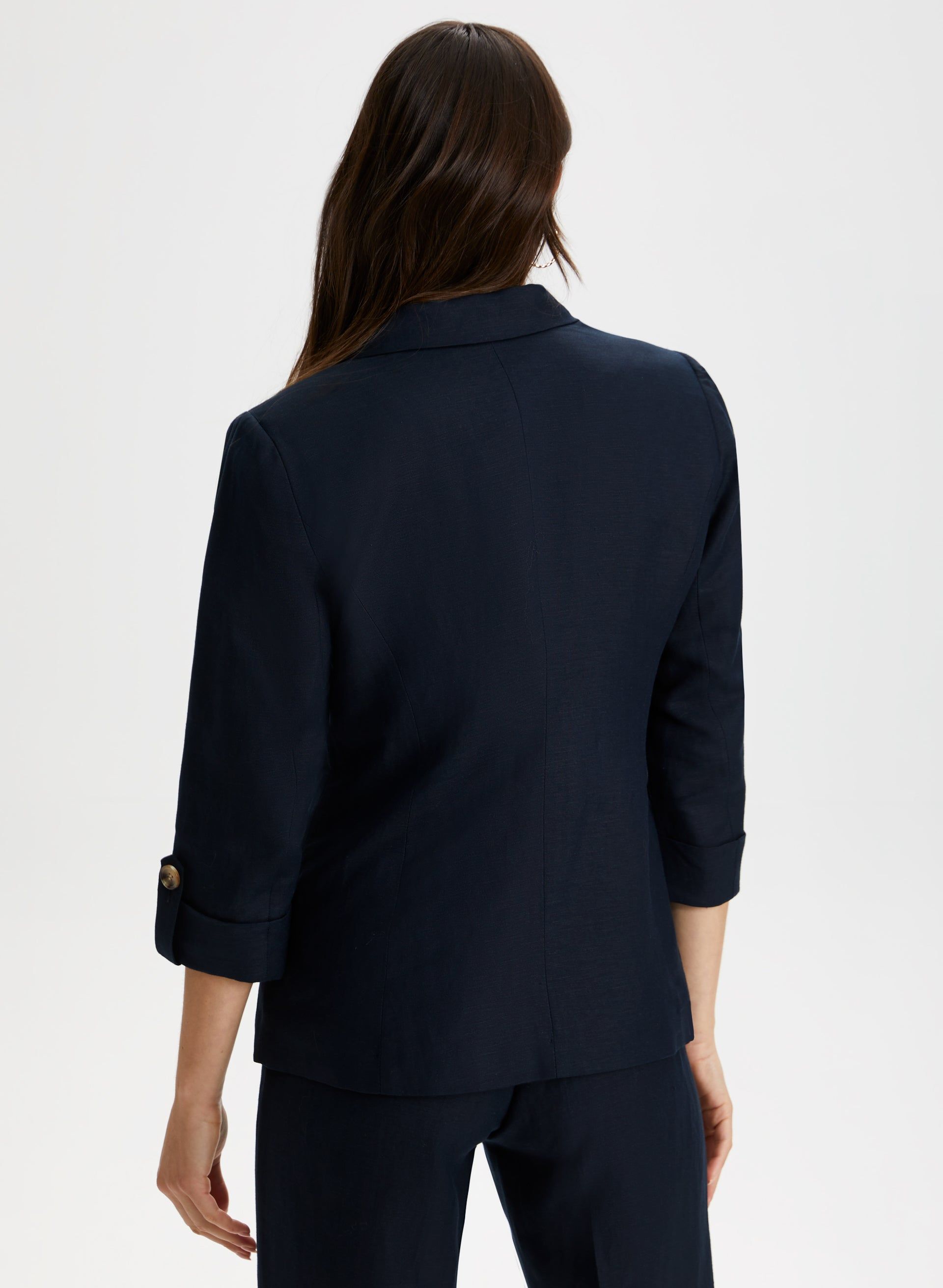 Linen Blend Notch Collar Blazer sold by Laura product image thumbnail 2