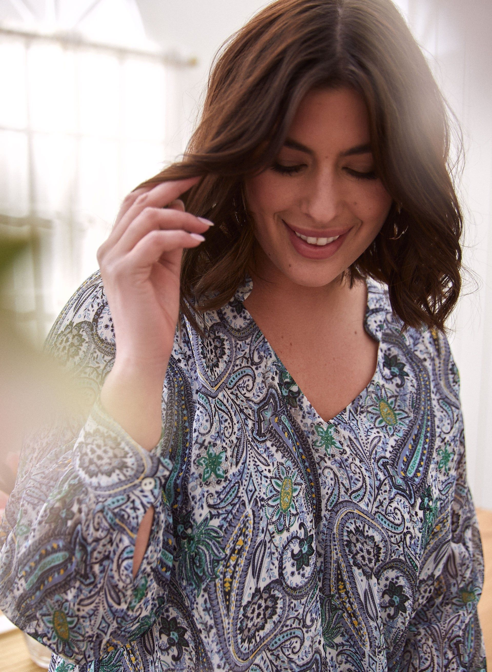 Paisley Print Long Sleeve Blouse sold by Laura product image thumbnail 2