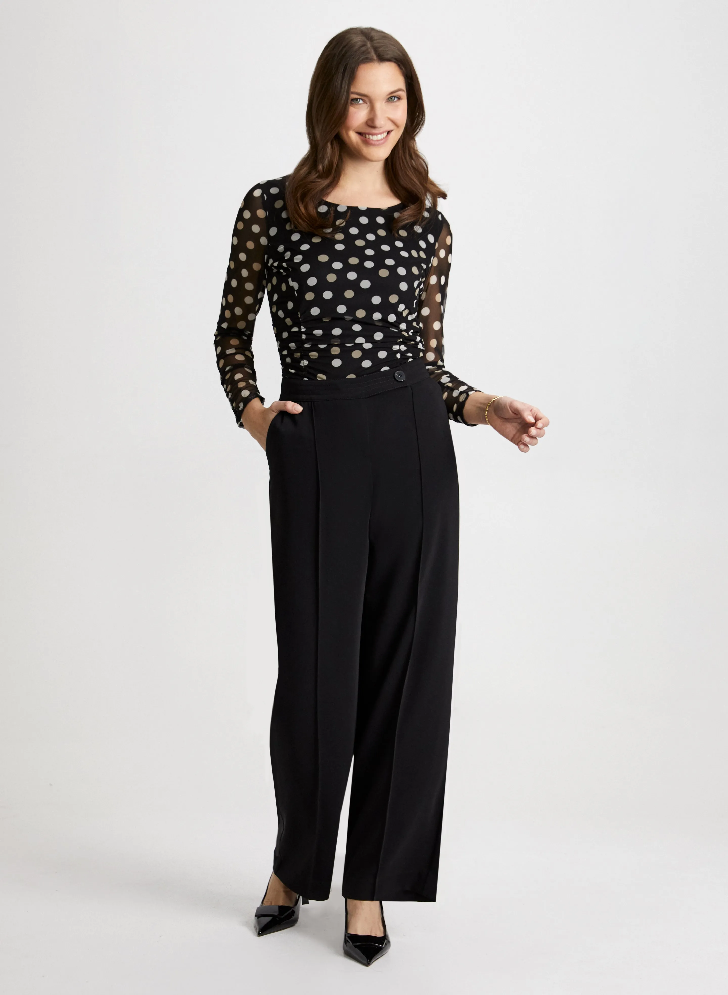 Dot Motif Top & Modern Fit Pants sold by Laura