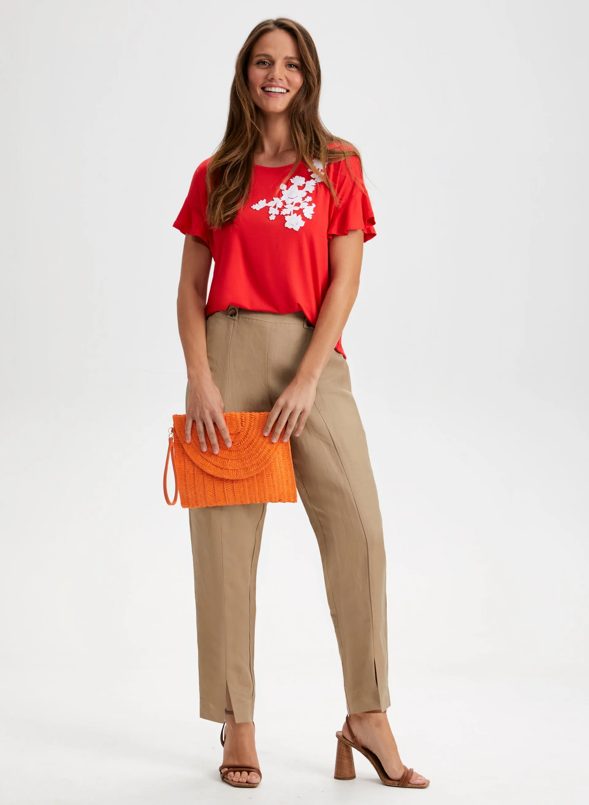 Floral Appliqué Ruffle Sleeve Tee sold by Laura product image thumbnail 3