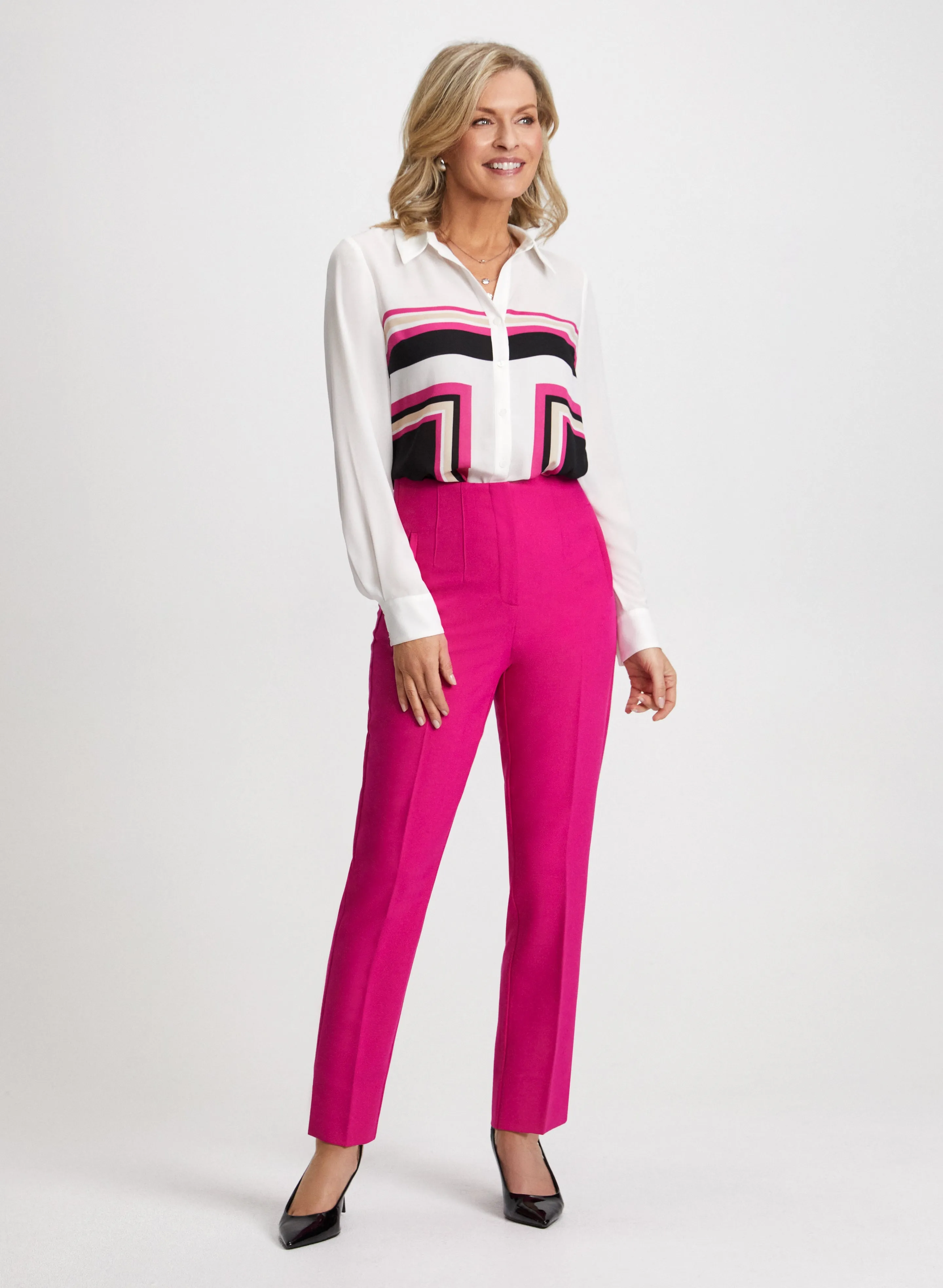 Colour Block Blouse & Slim Leg Pants sold by Laura