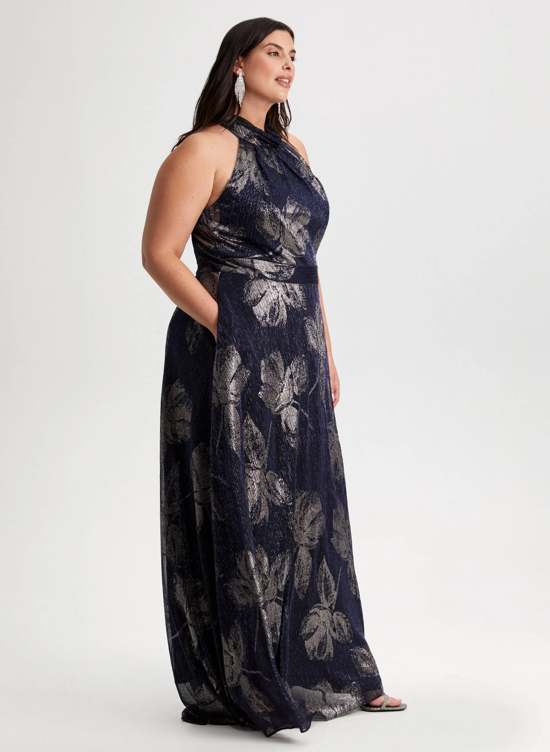 Floral Print Halter Neck Dress sold by Laura product image thumbnail 3