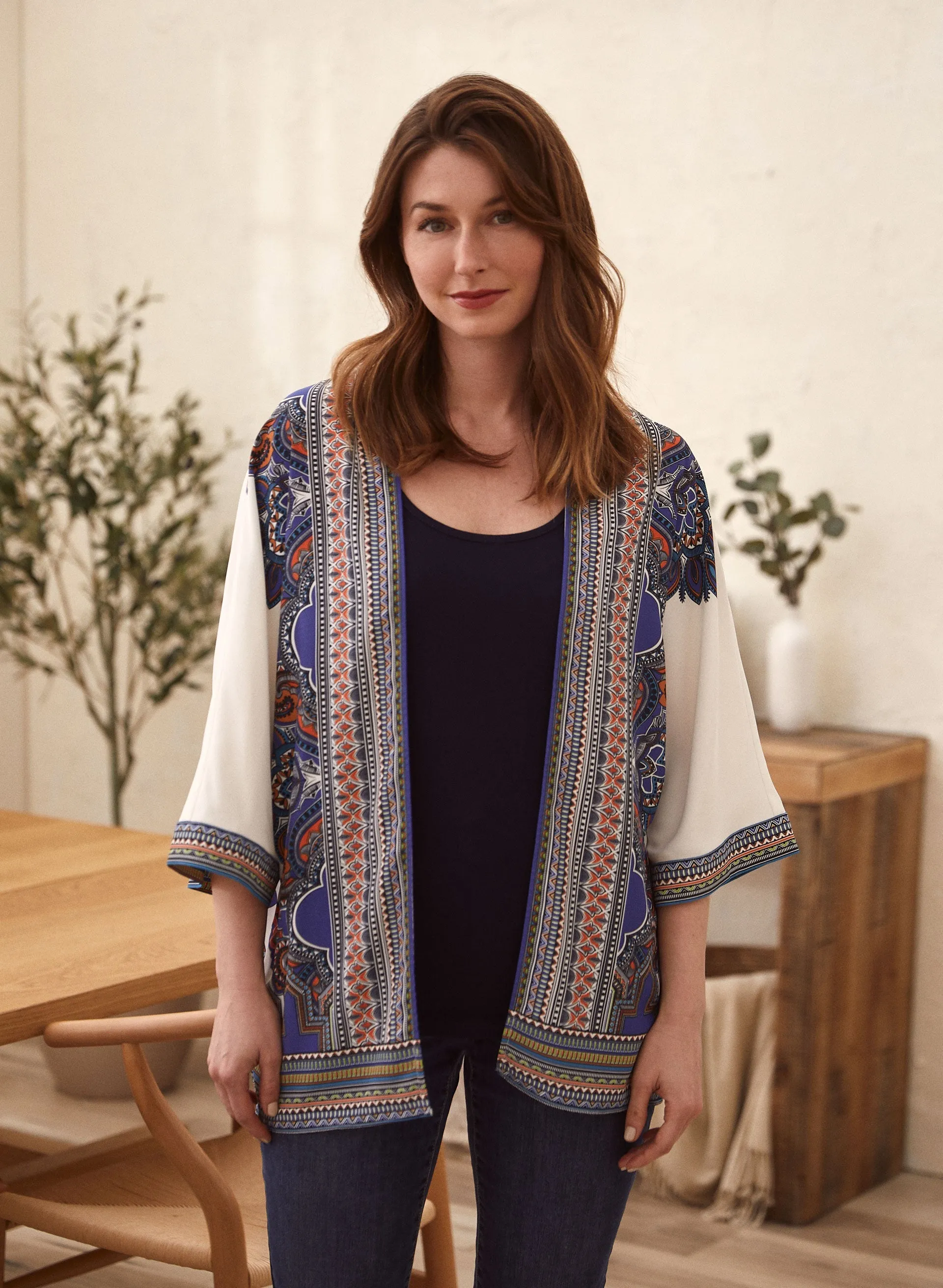 Paisley Print Open Front Top sold by Laura