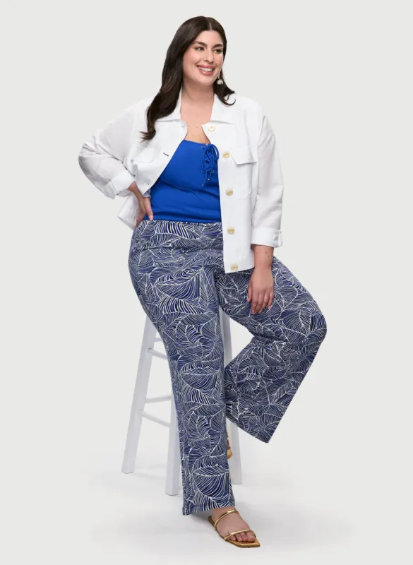 Lace-Up Tank & Leaf Print Pull-On Pants sold by Laura