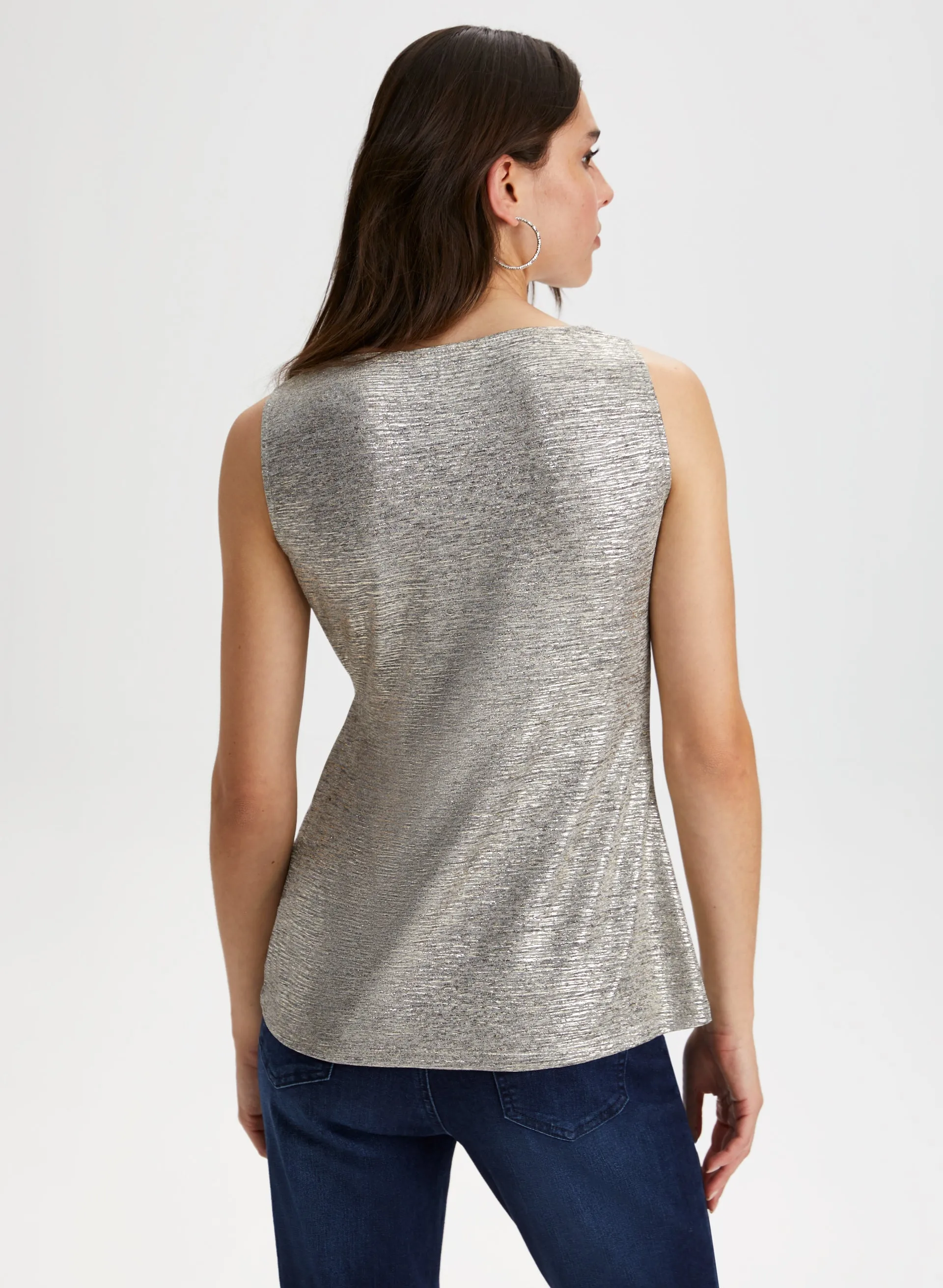 Metallic Foil Print Sleeveless Top sold by Laura product image thumbnail 4
