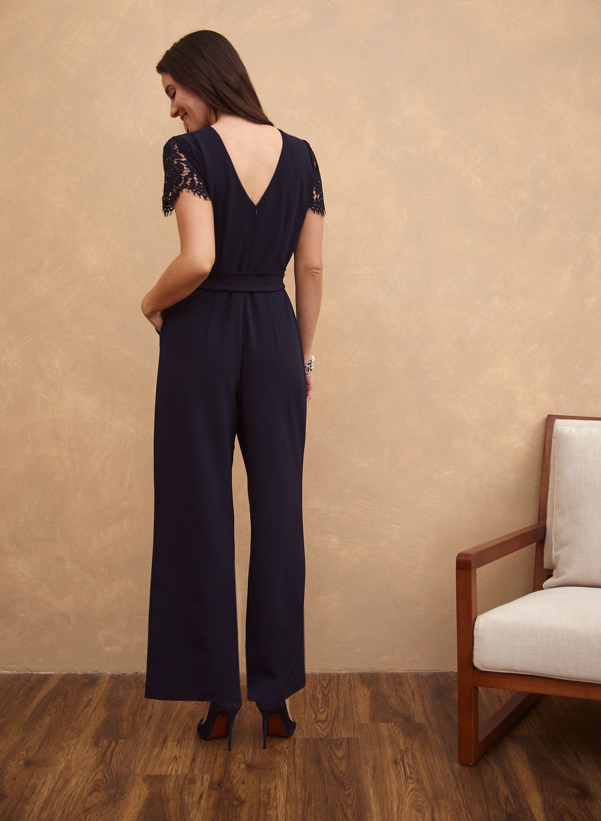 Lace Short Sleeve Jumpsuit sold by Laura product image thumbnail 2