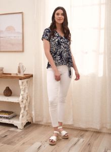 Paisley Print Tie Detail Top sold by Laura