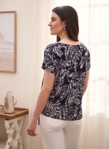 Paisley Print Tie Detail Top sold by Laura