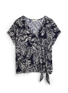 Paisley Print Tie Detail Top sold by Laura