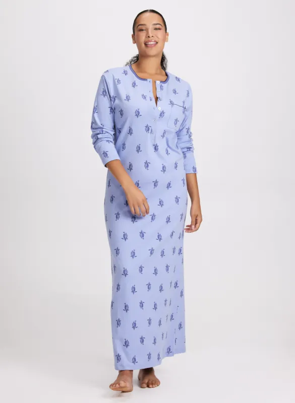 Floral Print Long Nightgown sold by Laura