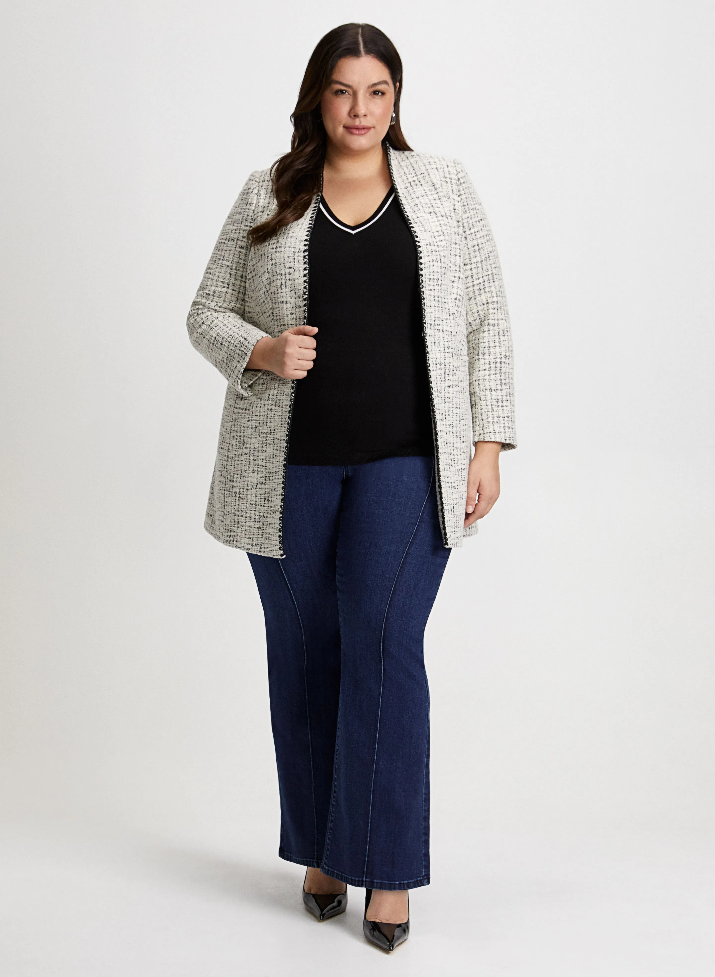 Bouclé Jacket & Pull-On Jeans sold by Laura