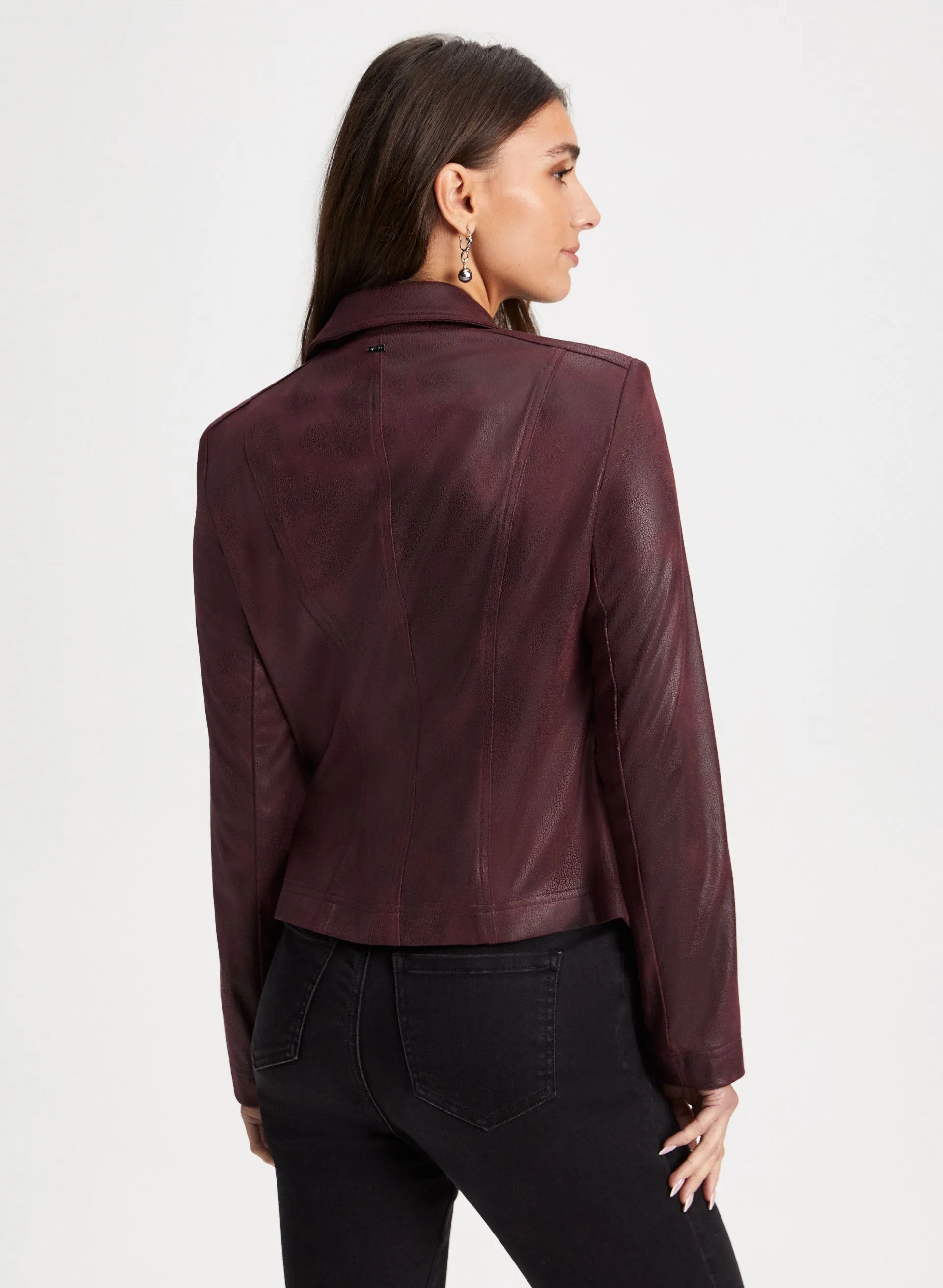 Snap Detail Faux Suede Jacket sold by Laura product image thumbnail 2