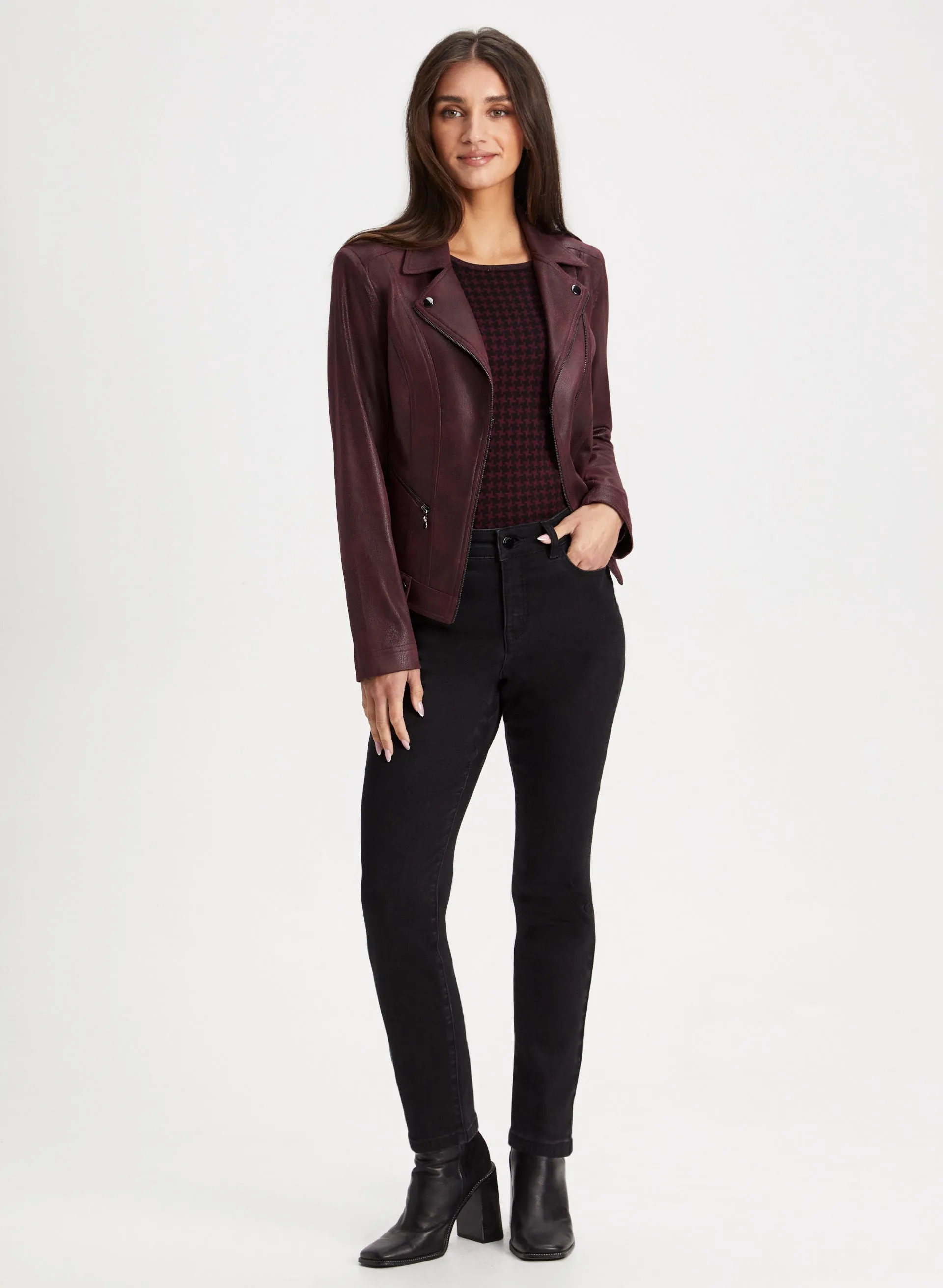 Snap Detail Faux Suede Jacket sold by Laura product image thumbnail 3