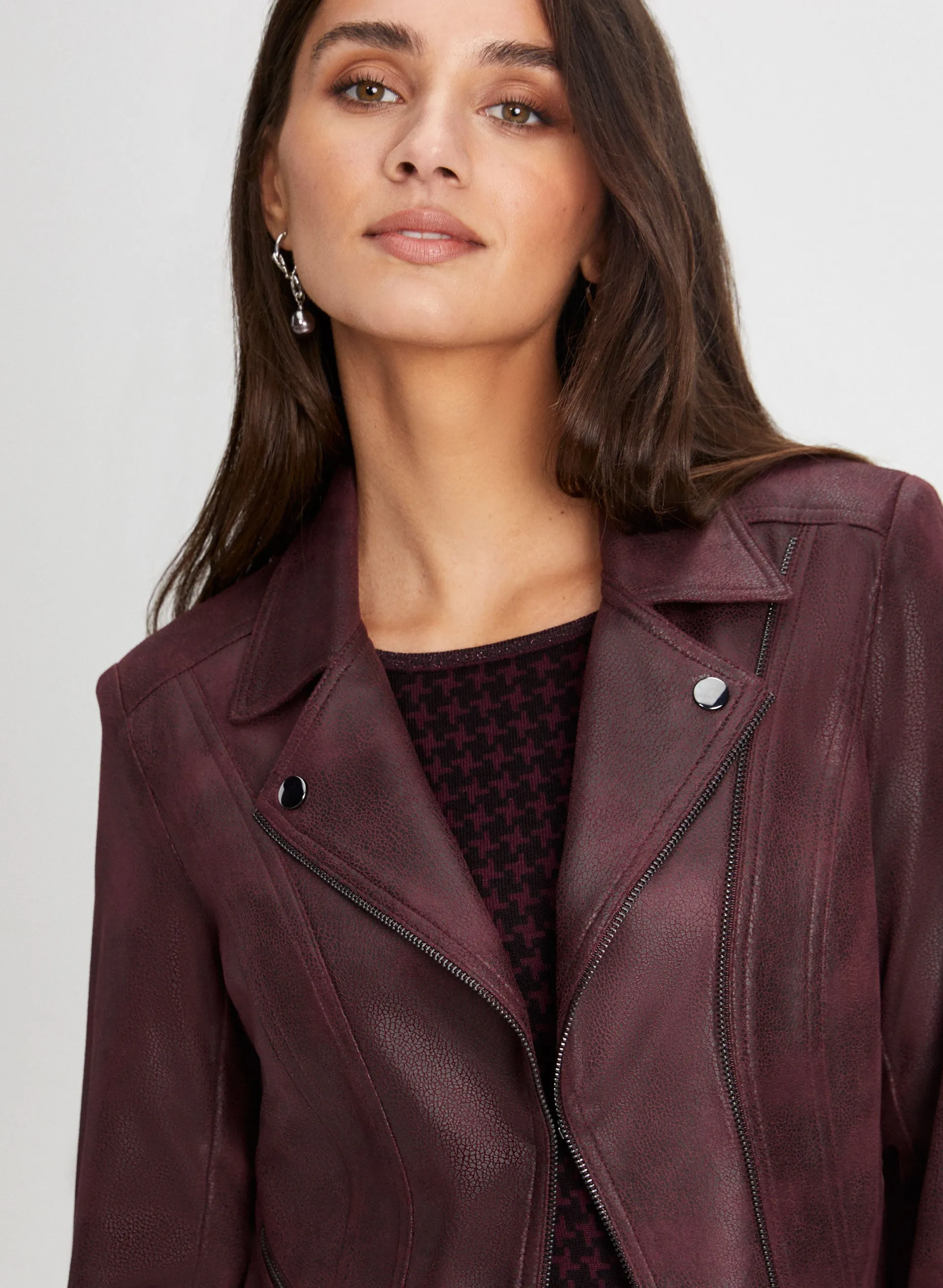 Snap Detail Faux Suede Jacket sold by Laura product image thumbnail 4