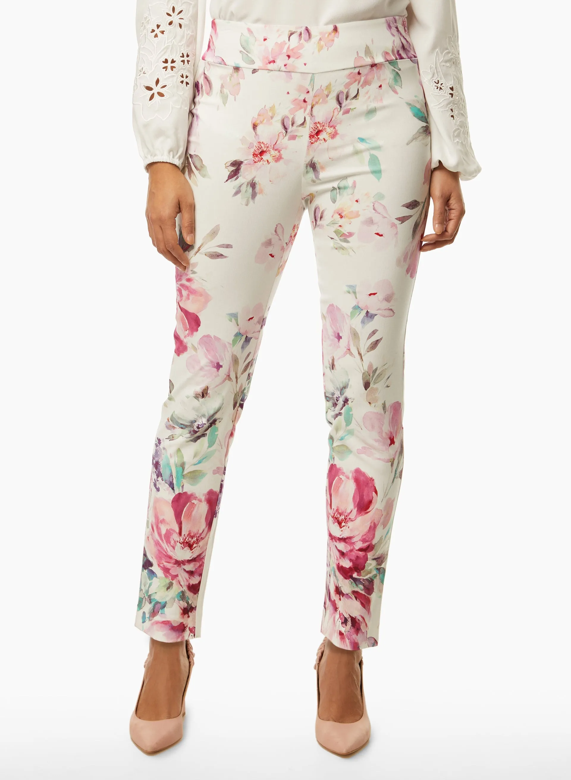 Pull-On Floral Print Pants sold by Laura