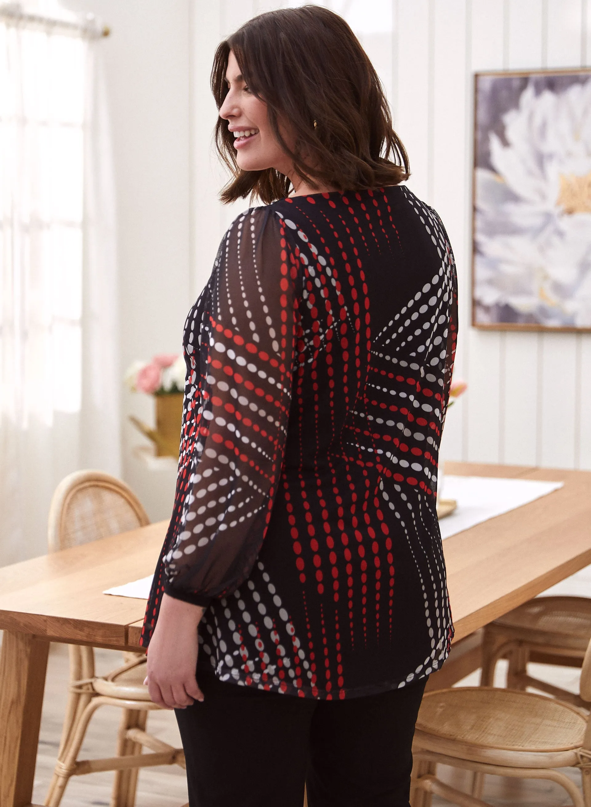 Abstract Print Puff Sleeve Top sold by Laura product image thumbnail 4