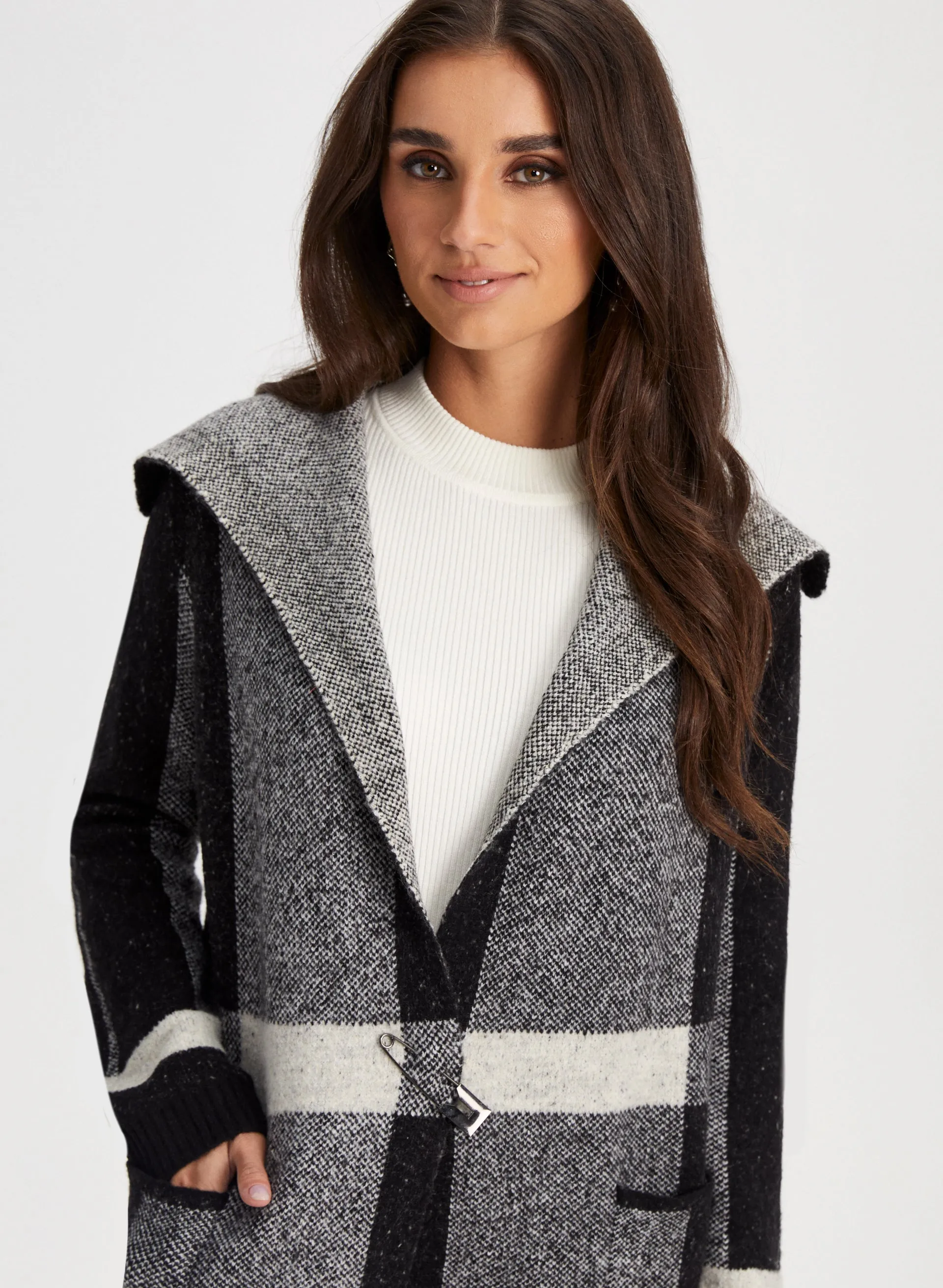 Plaid Motif Coatigan sold by Laura product image thumbnail 2