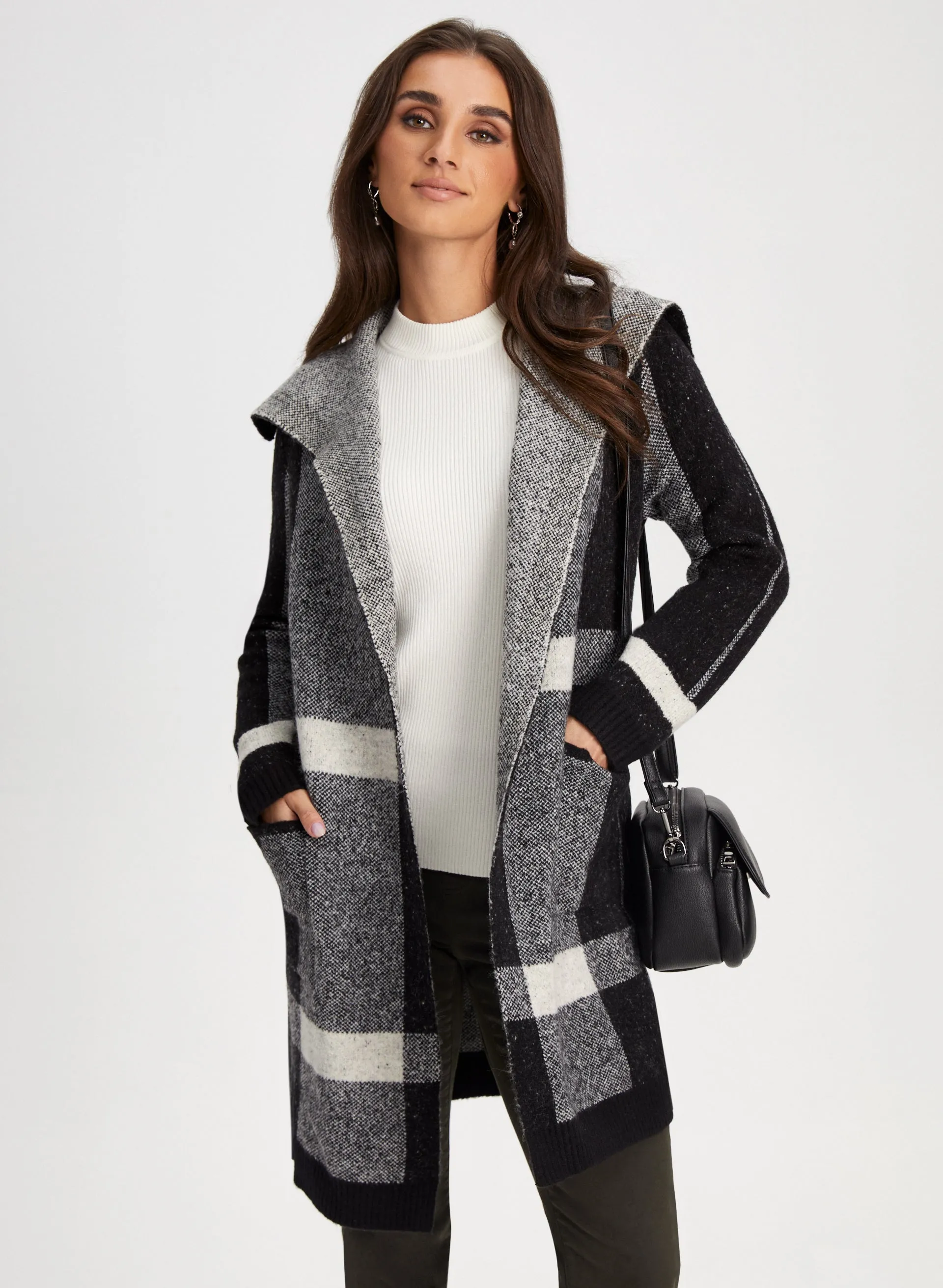 Plaid Motif Coatigan sold by Laura