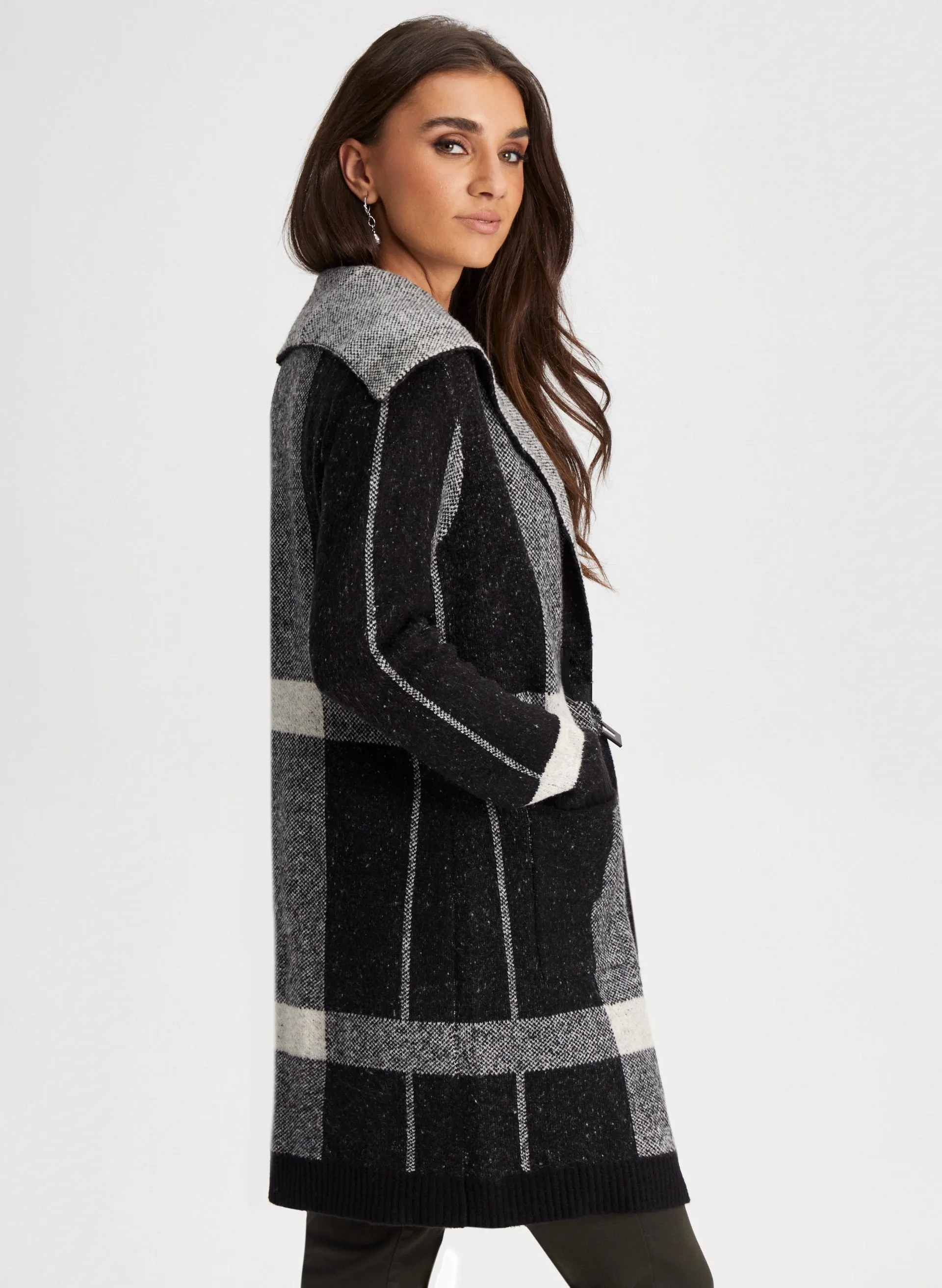 Plaid Motif Coatigan sold by Laura product image thumbnail 4