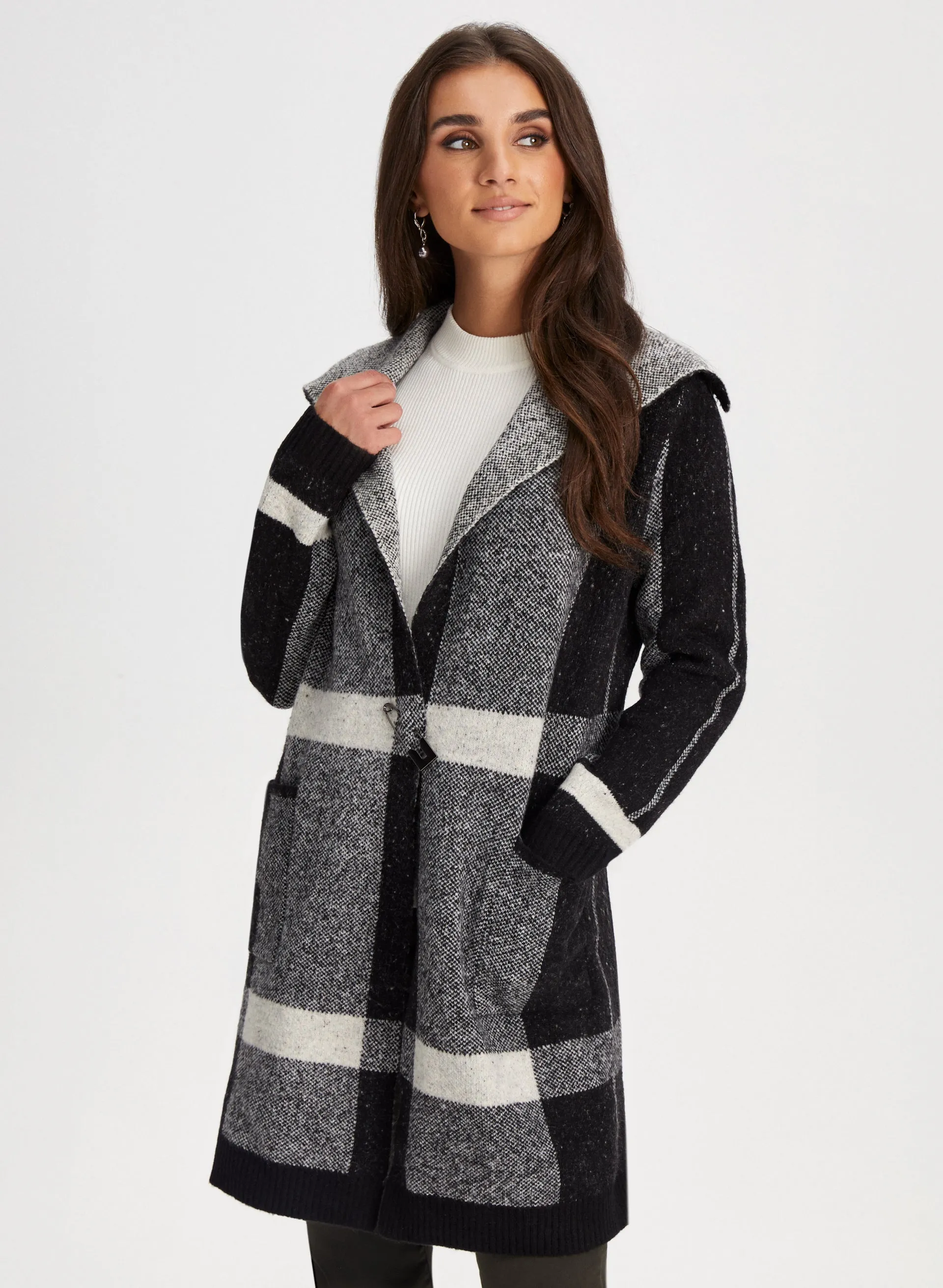 Plaid Motif Coatigan sold by Laura product image thumbnail 5