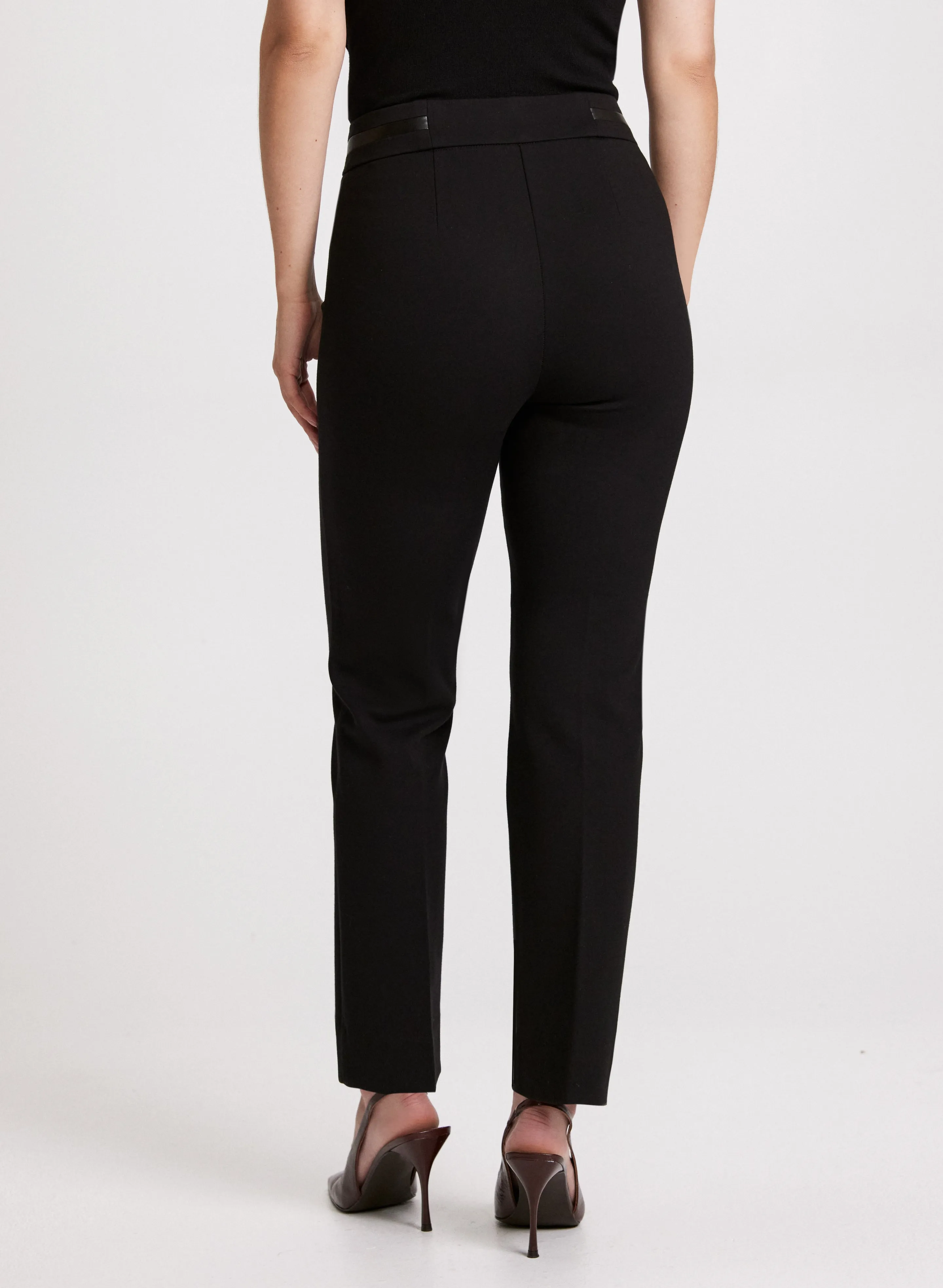 Sofia Vegan Leather Trim Straight-Leg Pants - Regular sold by Laura product image thumbnail 2