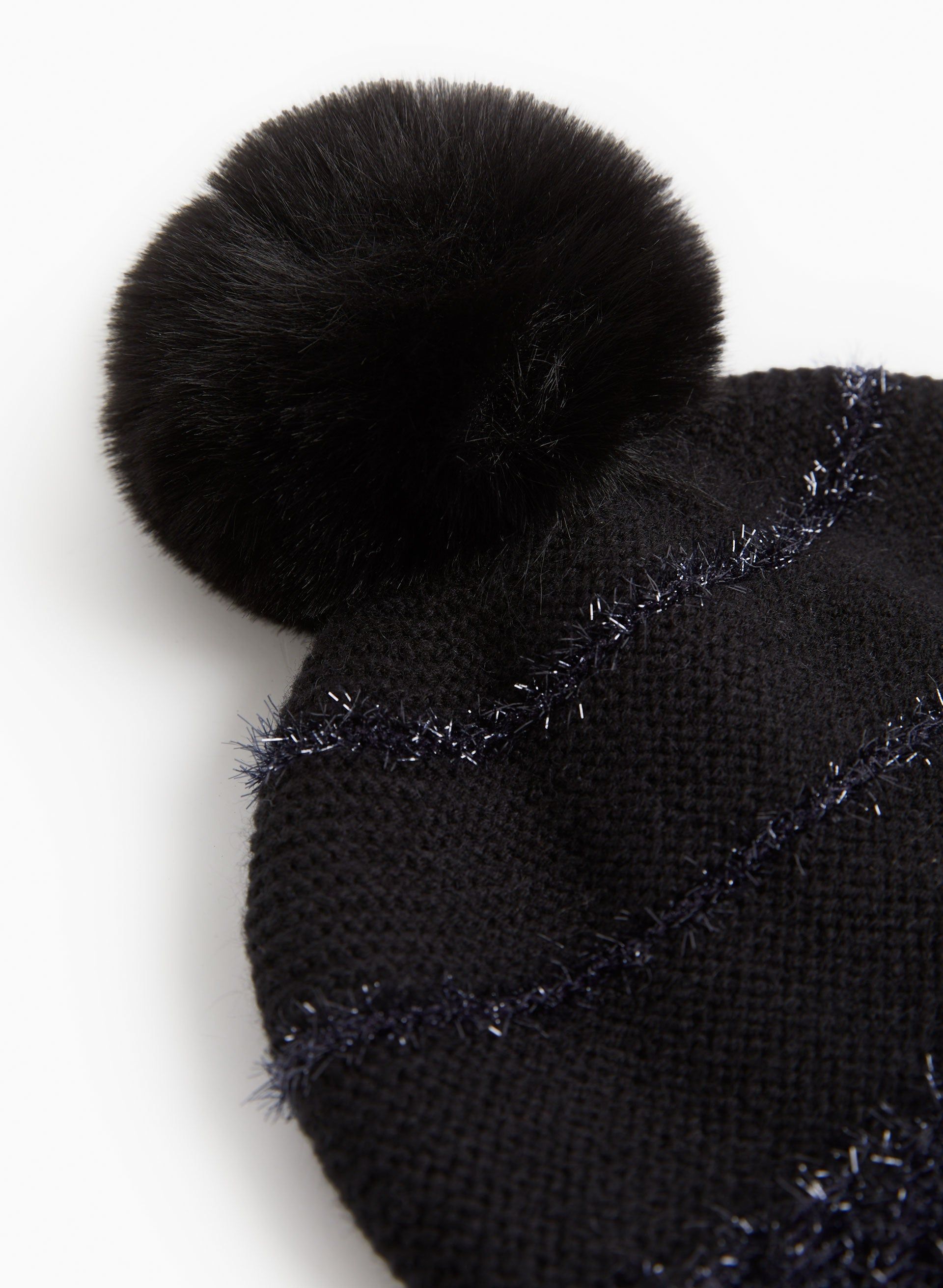 Metallic Detail Pompom Hat sold by Laura product image thumbnail 2