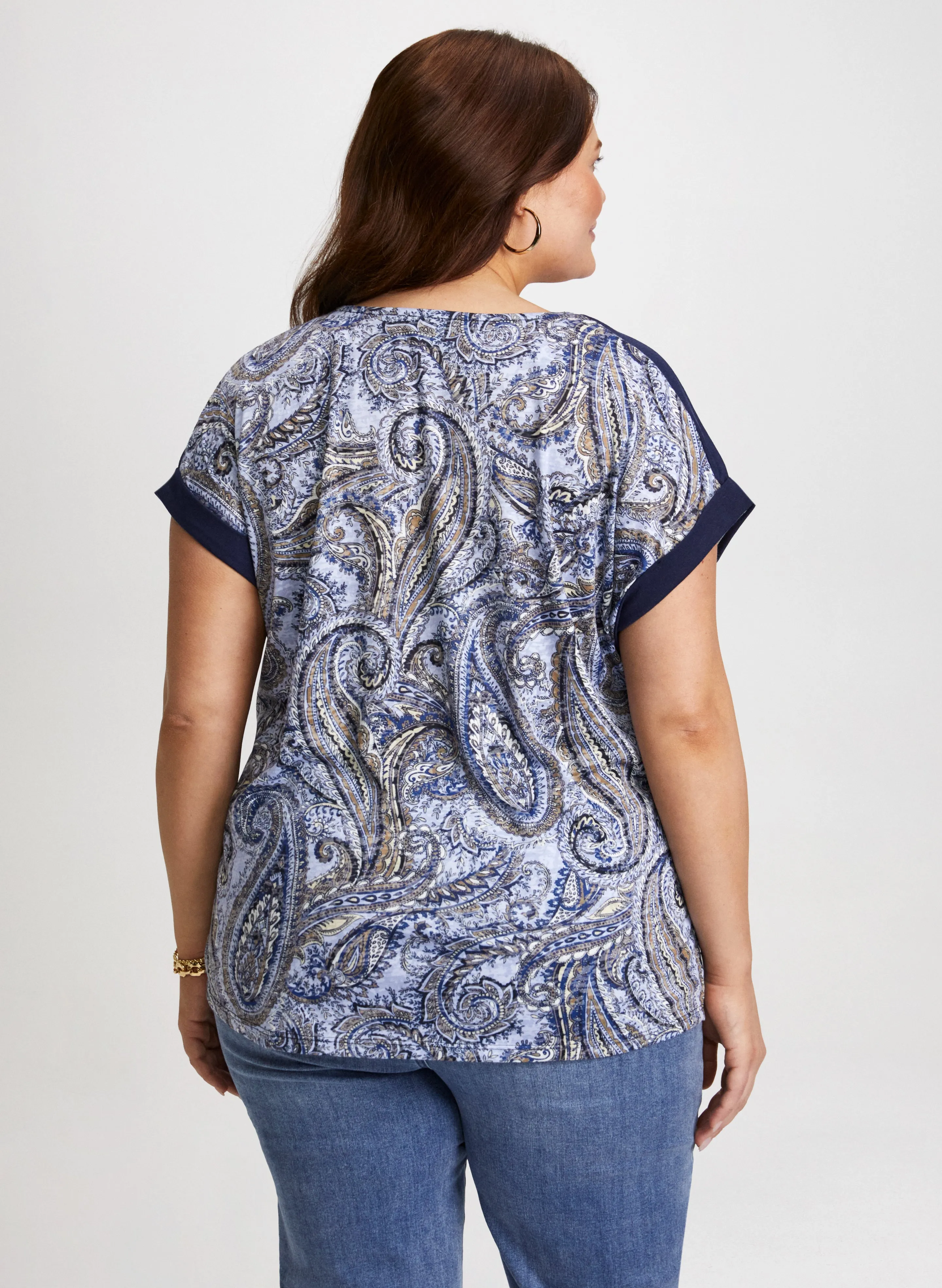 Cap Sleeve Paisley T-Shirt sold by Laura product image thumbnail 4