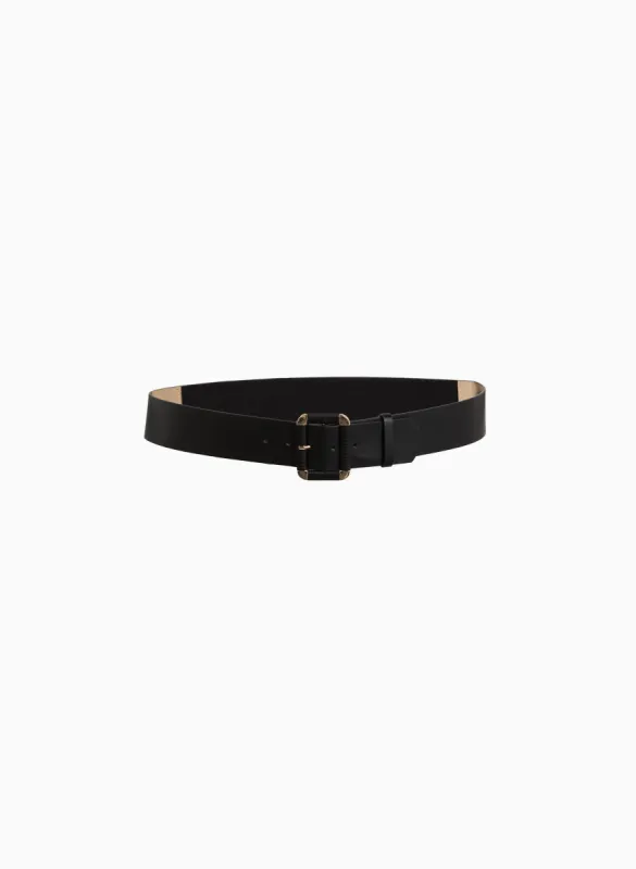 Rectangular Buckle Vegan Leather Belt sold by Laura