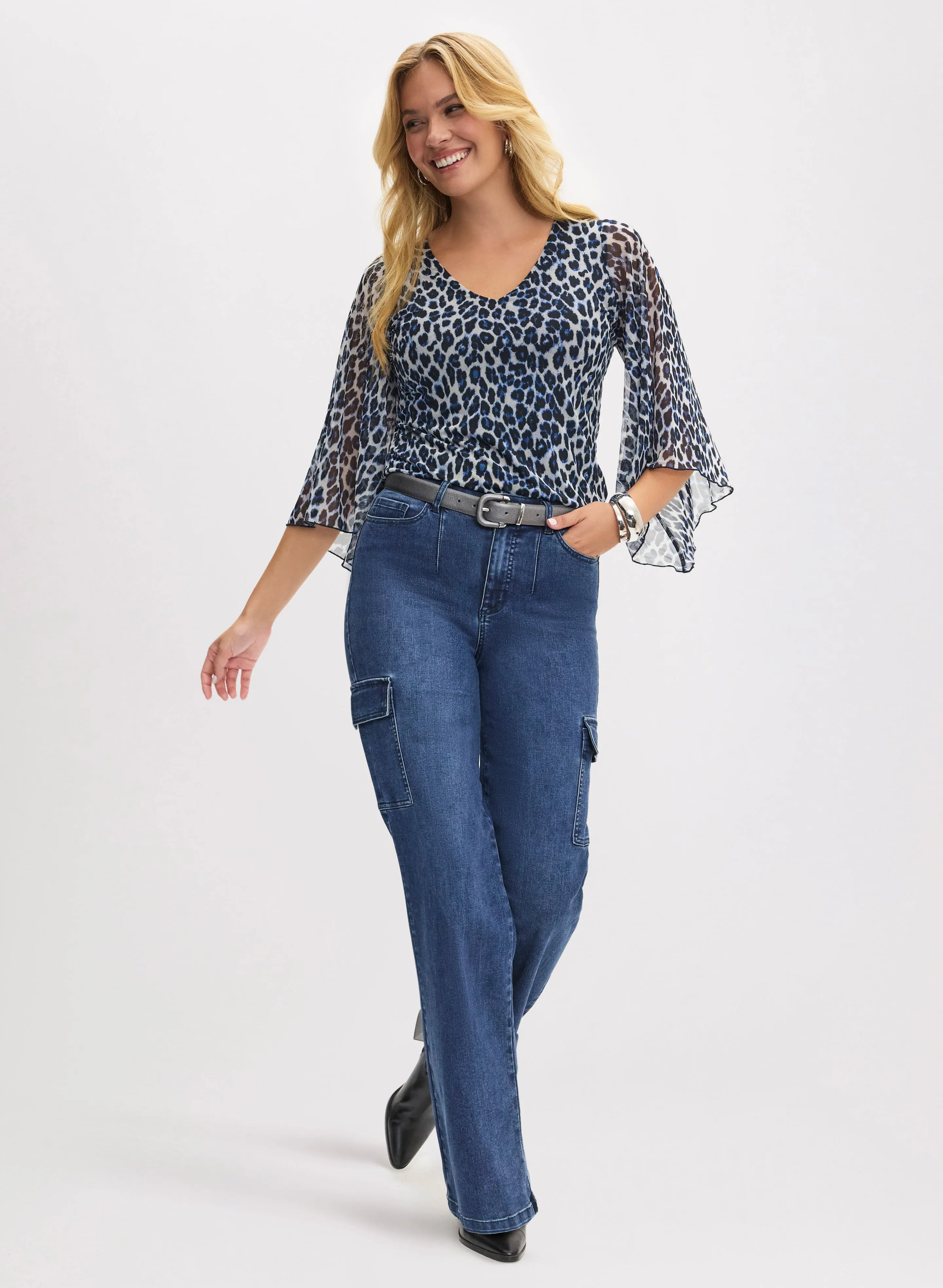 Animal Print Flared Sleeve Top sold by Laura product image thumbnail 3